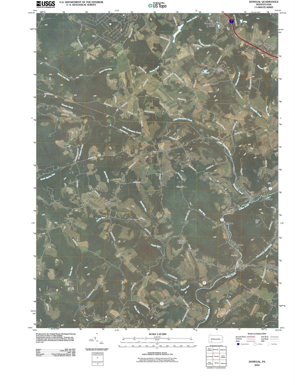 2010 Donegal, PA - Pennsylvania - USGS Topographic Map