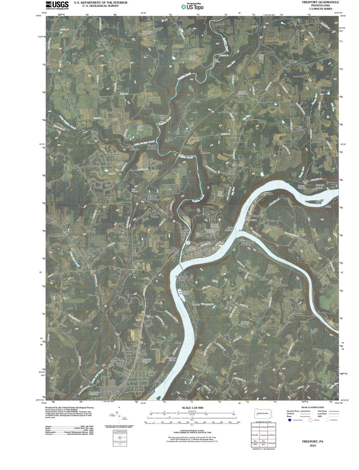 2010 Freeport, PA - Pennsylvania - USGS Topographic Map