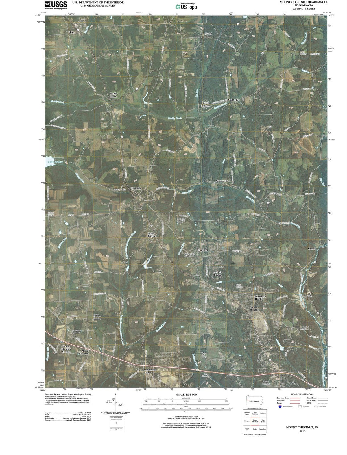 2010 Mount Chestnut, PA - Pennsylvania - USGS Topographic Map