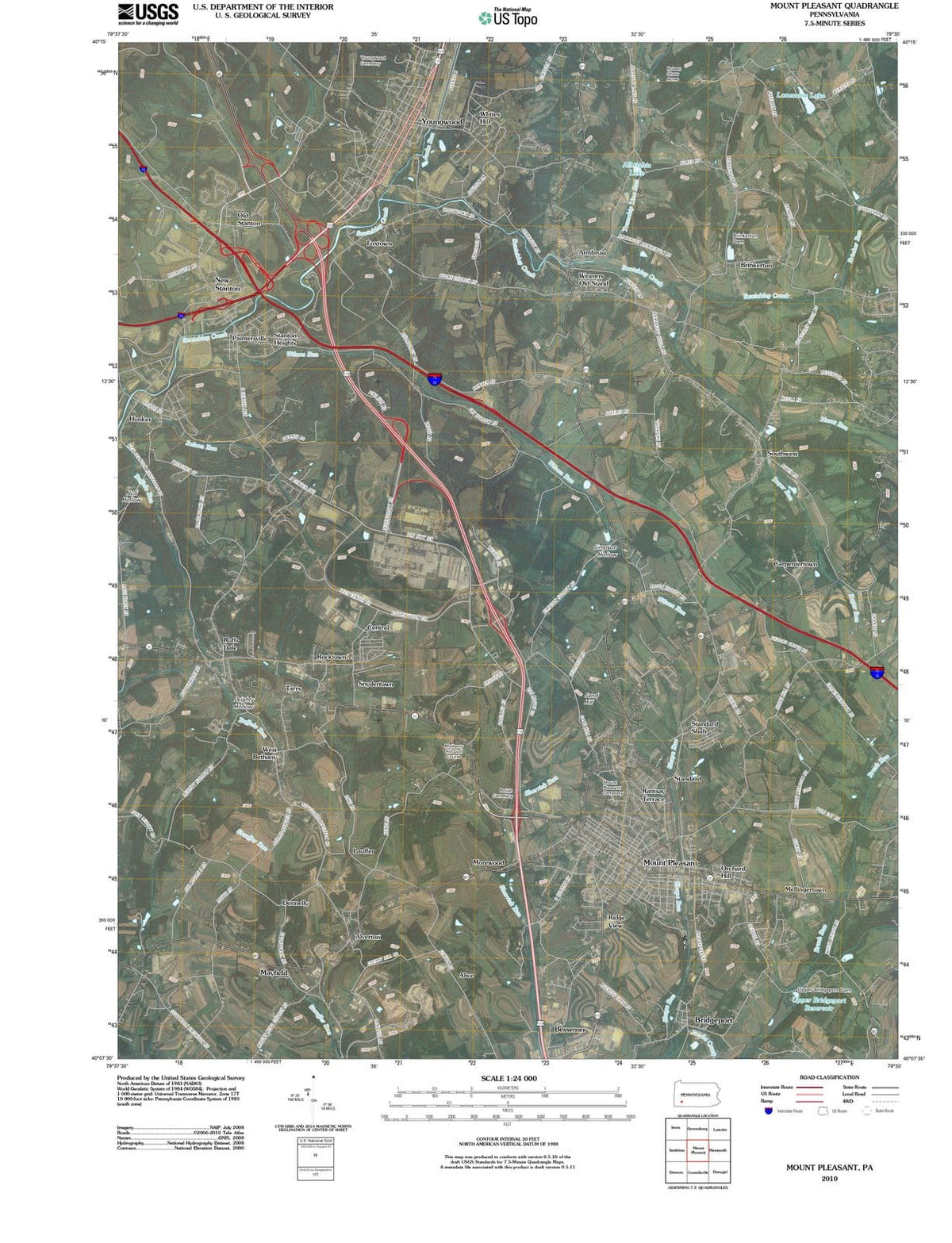 2010 Mount Pleasant, PA - Pennsylvania - USGS Topographic Map