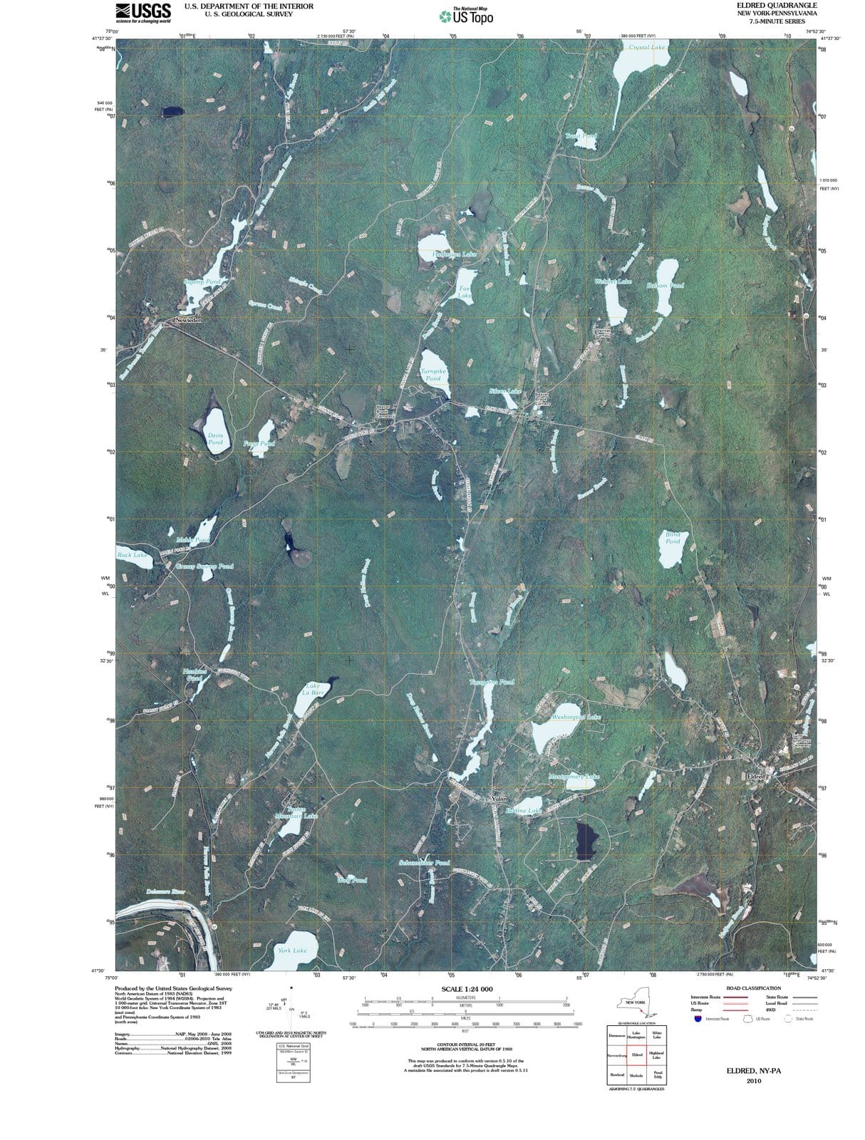 2010 Eldred, NY - New York - USGS Topographic Map