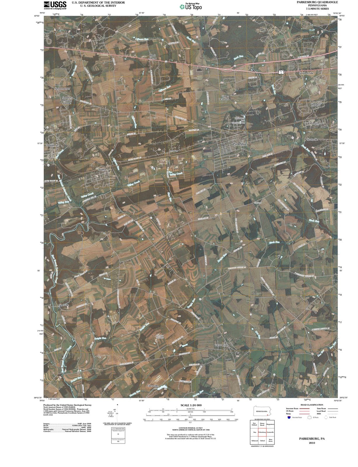 2010 Parkesburg, PA - Pennsylvania - USGS Topographic Map
