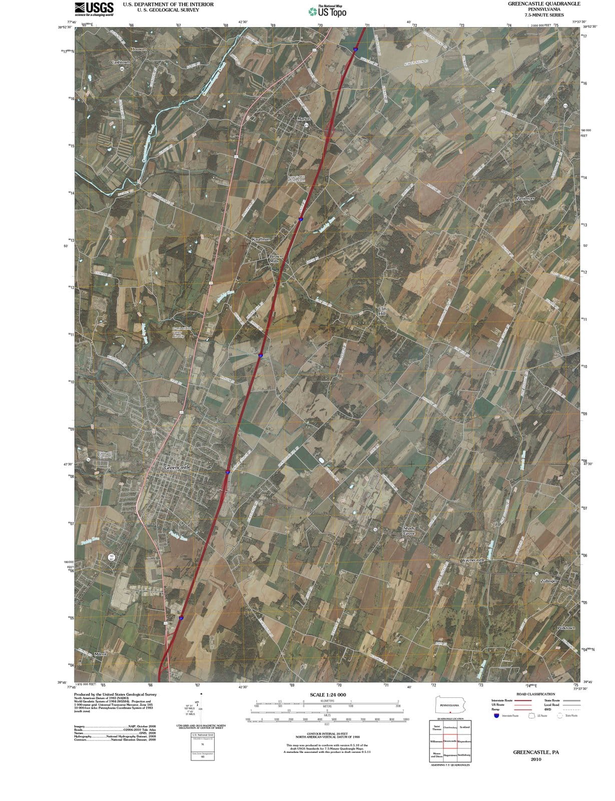 2010 Greencastle, PA - Pennsylvania - USGS Topographic Map