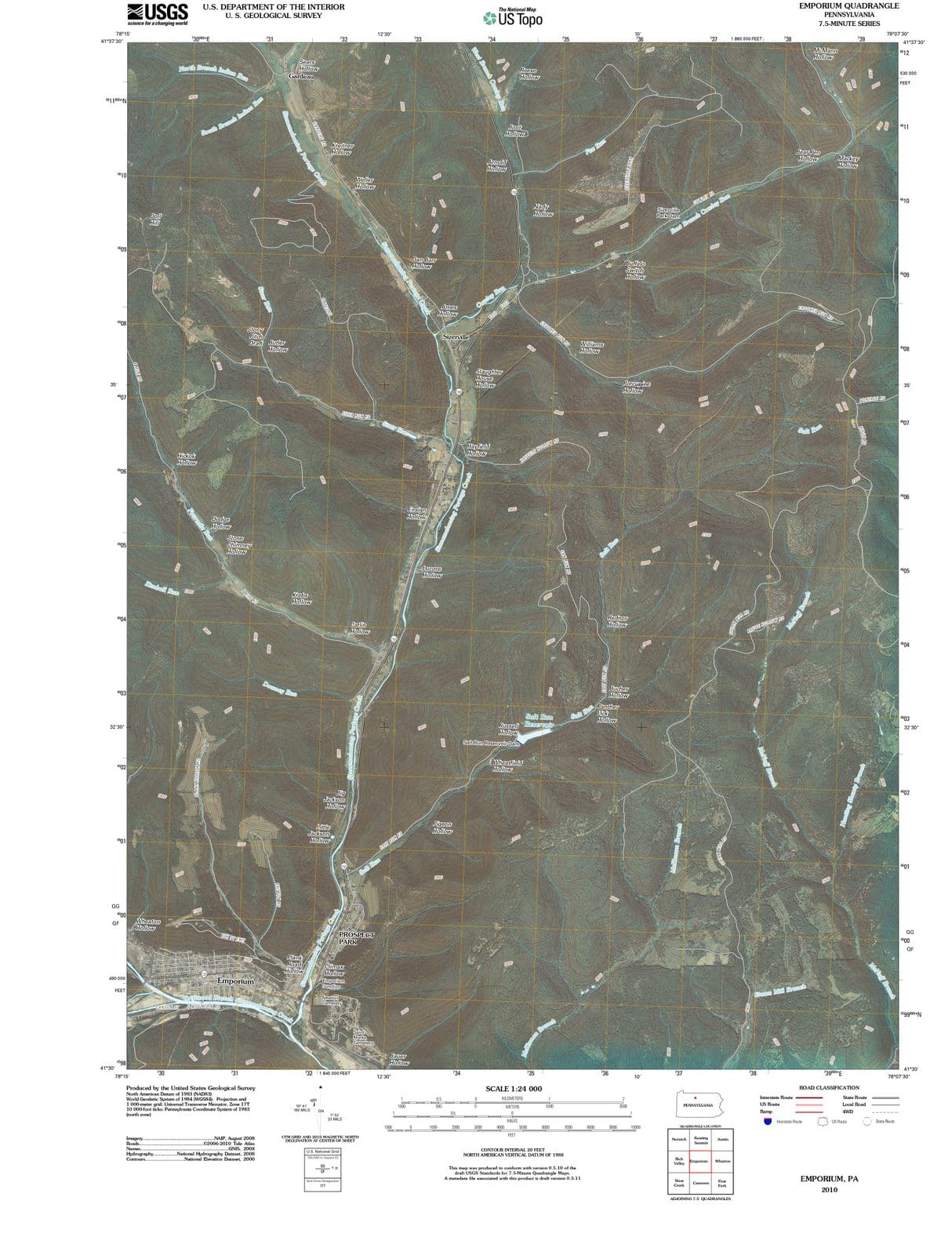 2010 Emporium, PA - Pennsylvania - USGS Topographic Map