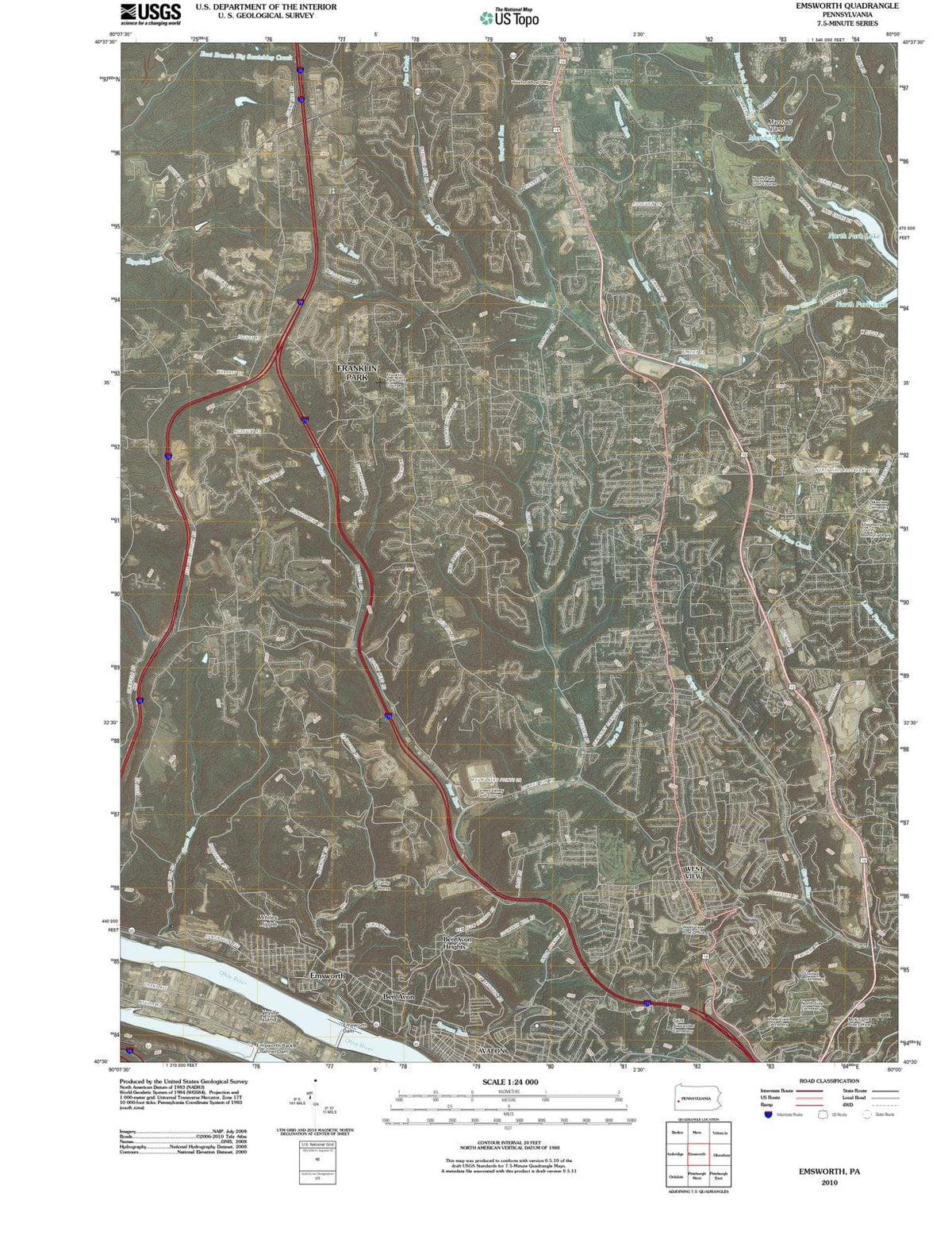 2010 Emsworth, PA - Pennsylvania - USGS Topographic Map