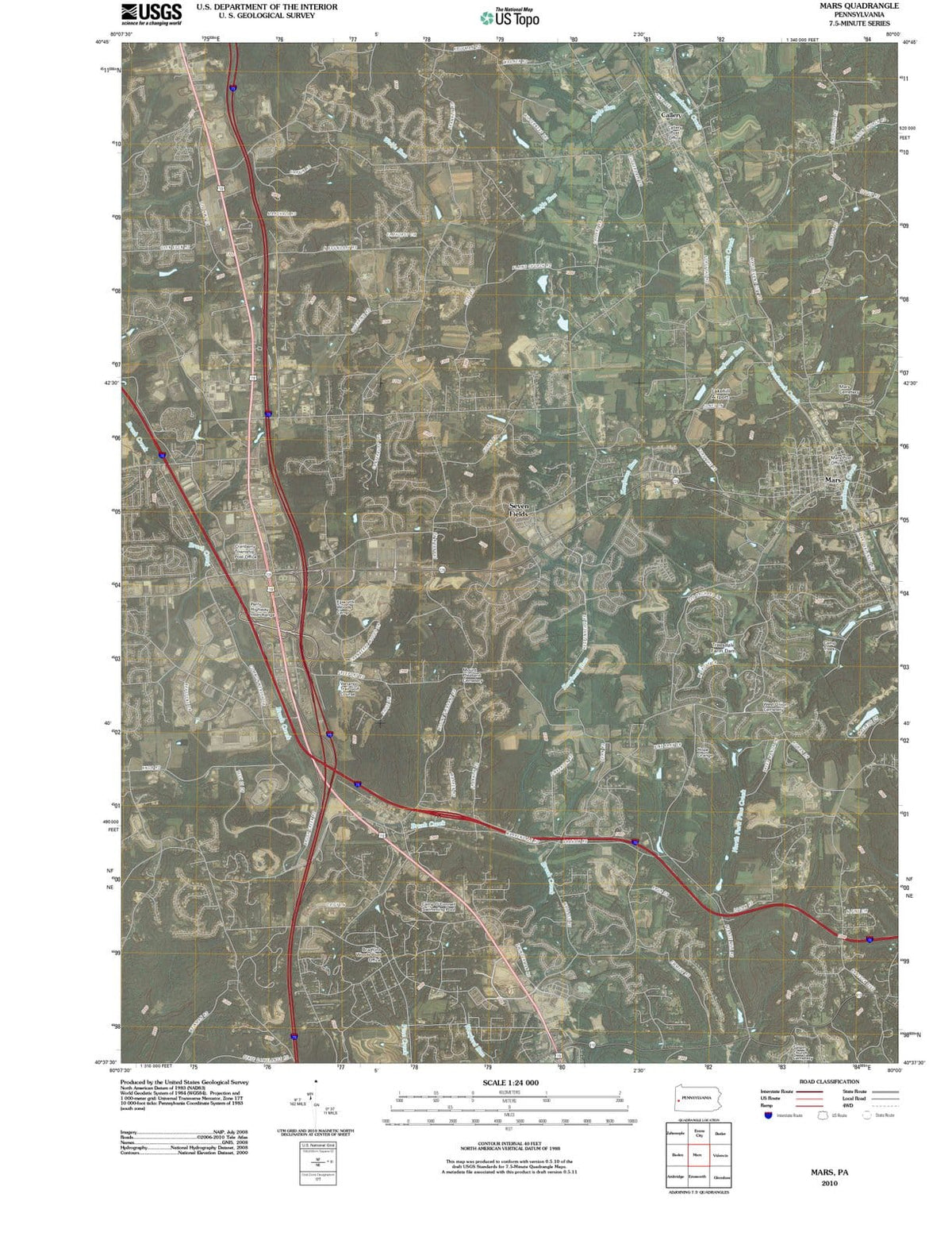 2010 Mars, PA - Pennsylvania - USGS Topographic Map