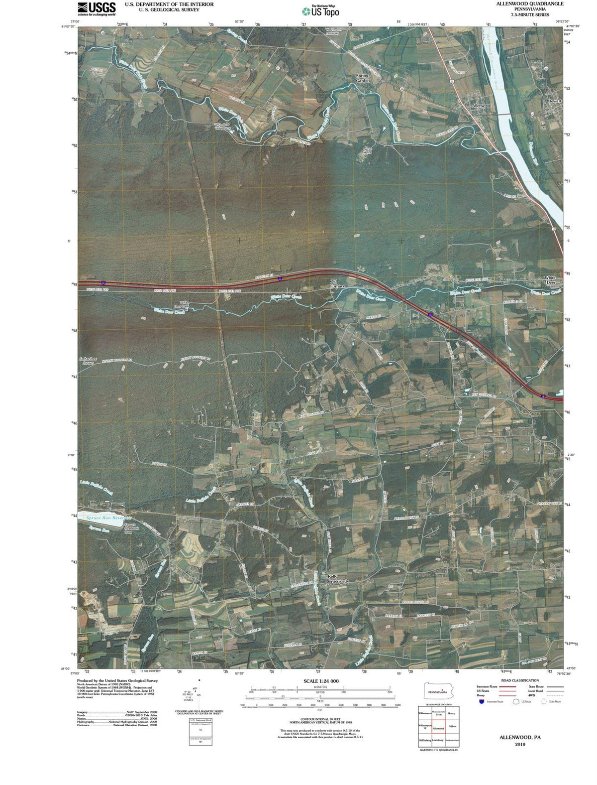 2010 Allenwood, PA - Pennsylvania - USGS Topographic Map