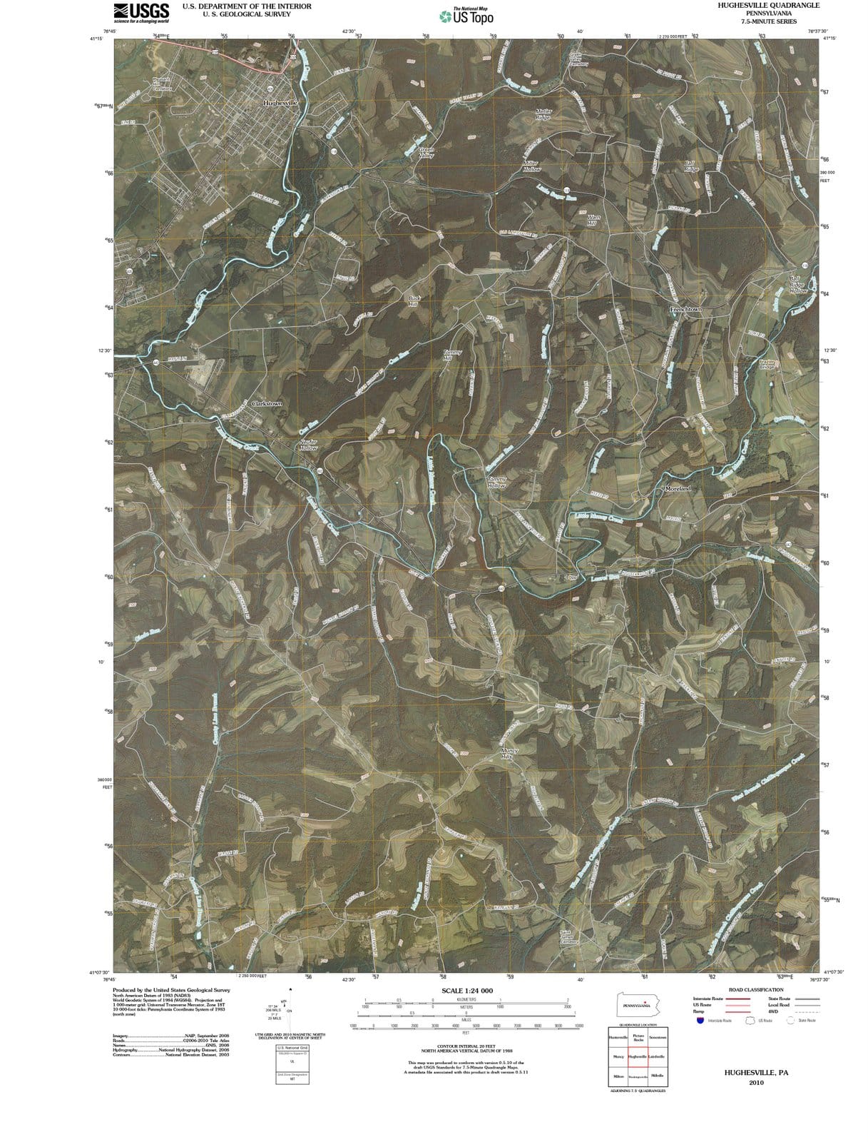 2010 Hughesville, PA - Pennsylvania - USGS Topographic Map