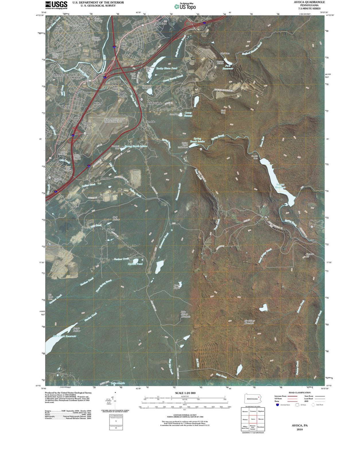 2010 Avoca, PA - Pennsylvania - USGS Topographic Map