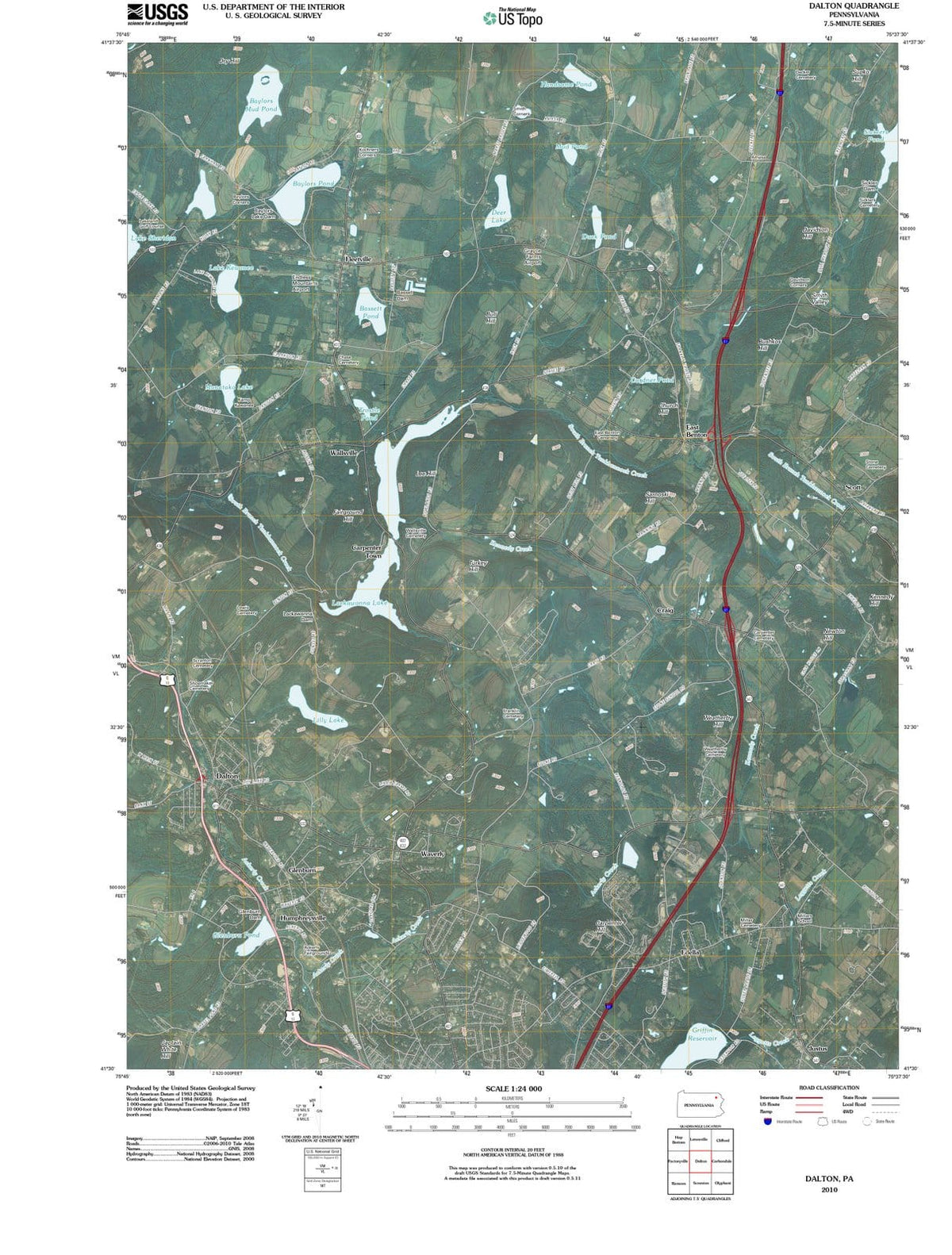 2010 Dalton, PA - Pennsylvania - USGS Topographic Map