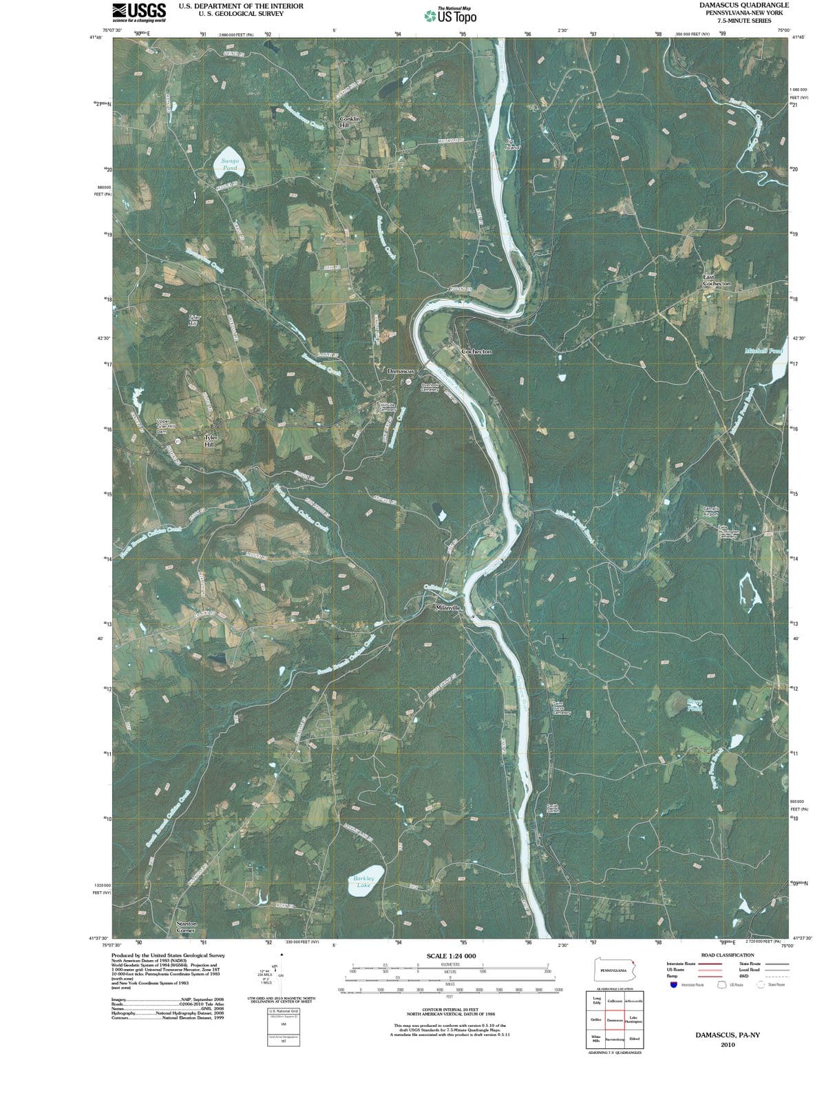 2010 Damascus, PA - Pennsylvania - USGS Topographic Map