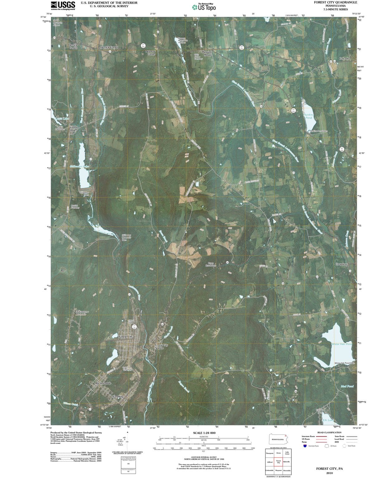 2010 Forest City, PA - Pennsylvania - USGS Topographic Map