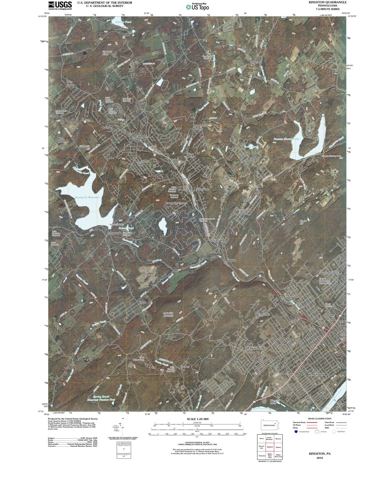2010 Kingston, PA - Pennsylvania - USGS Topographic Map