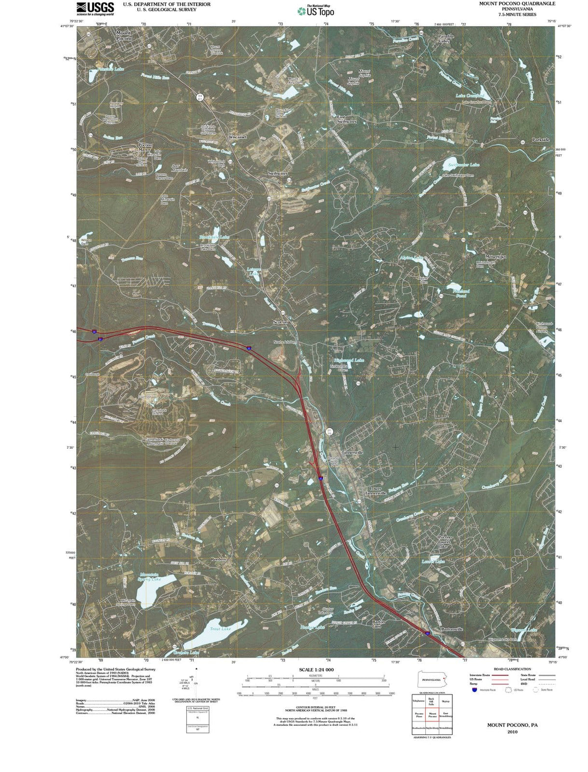 2010 Mount Pocono, PA - Pennsylvania - USGS Topographic Map