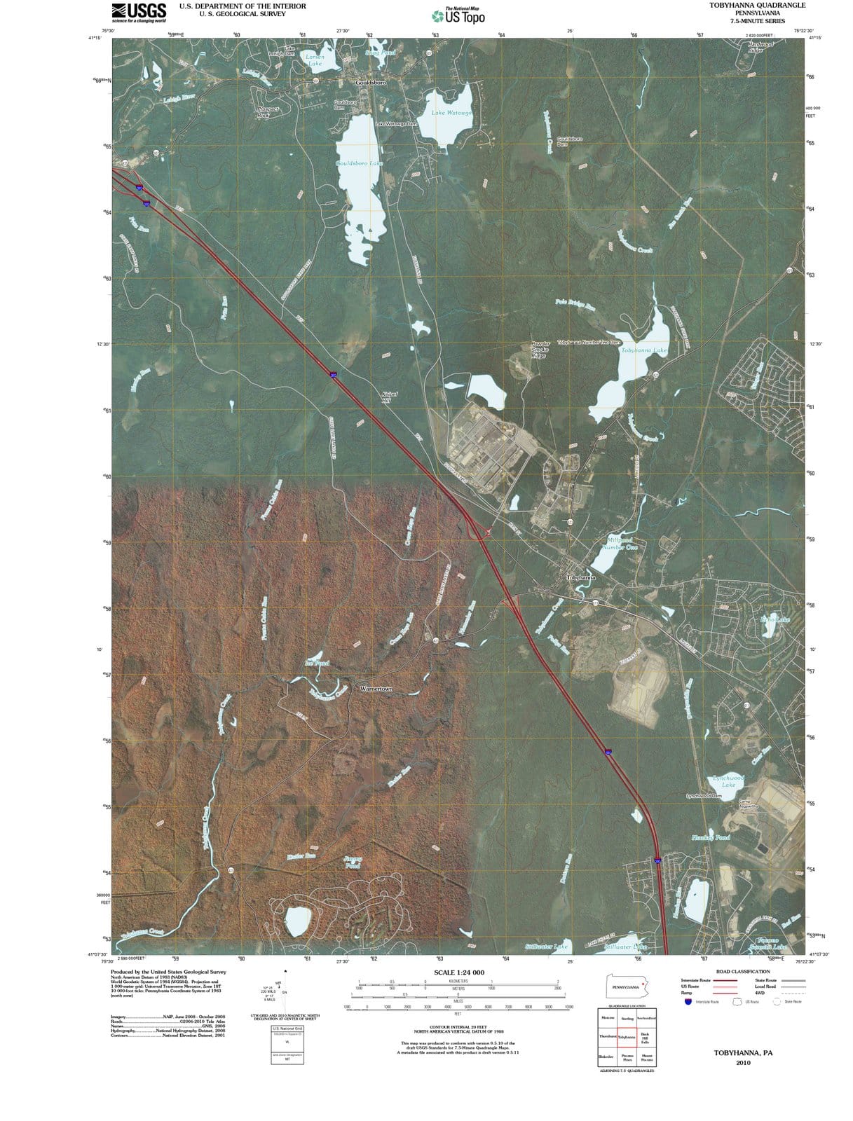 2010 Tobyhanna, PA - Pennsylvania - USGS Topographic Map