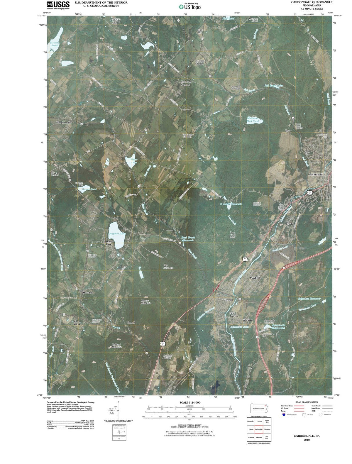 2010 Carbondale, PA - Pennsylvania - USGS Topographic Map
