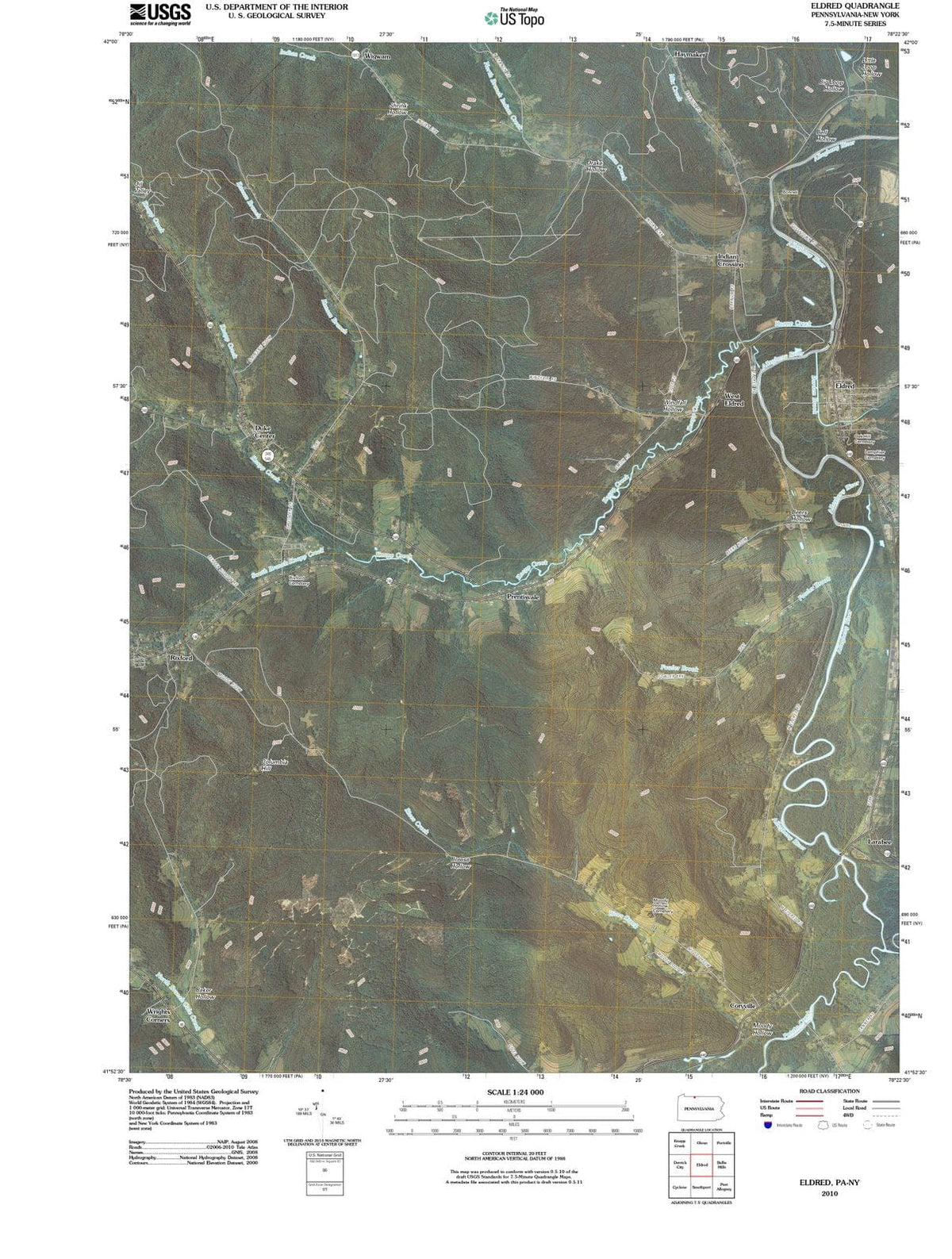 2010 Eldred, PA - Pennsylvania - USGS Topographic Map