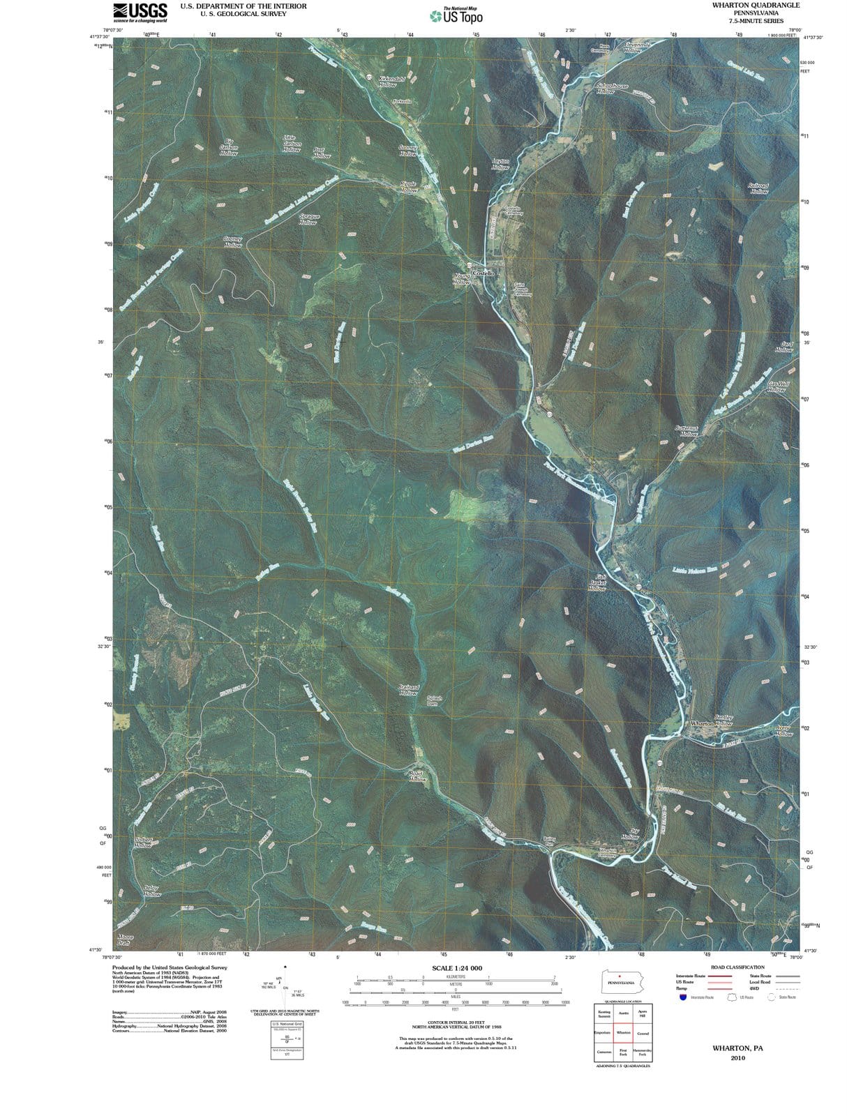 2010 Wharton, PA - Pennsylvania - USGS Topographic Map