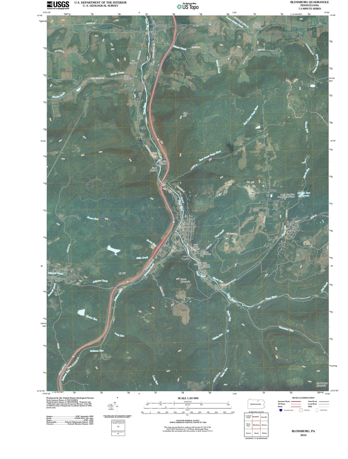 2010 Blossburg, PA - Pennsylvania - USGS Topographic Map