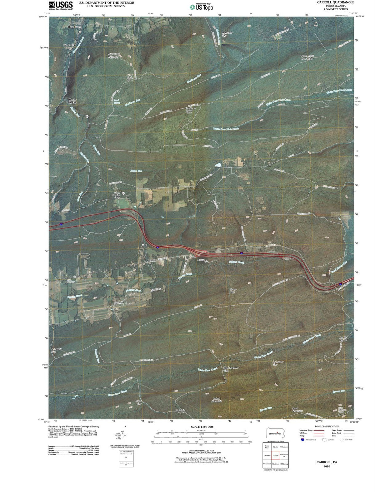 2010 Carroll, PA - Pennsylvania - USGS Topographic Map