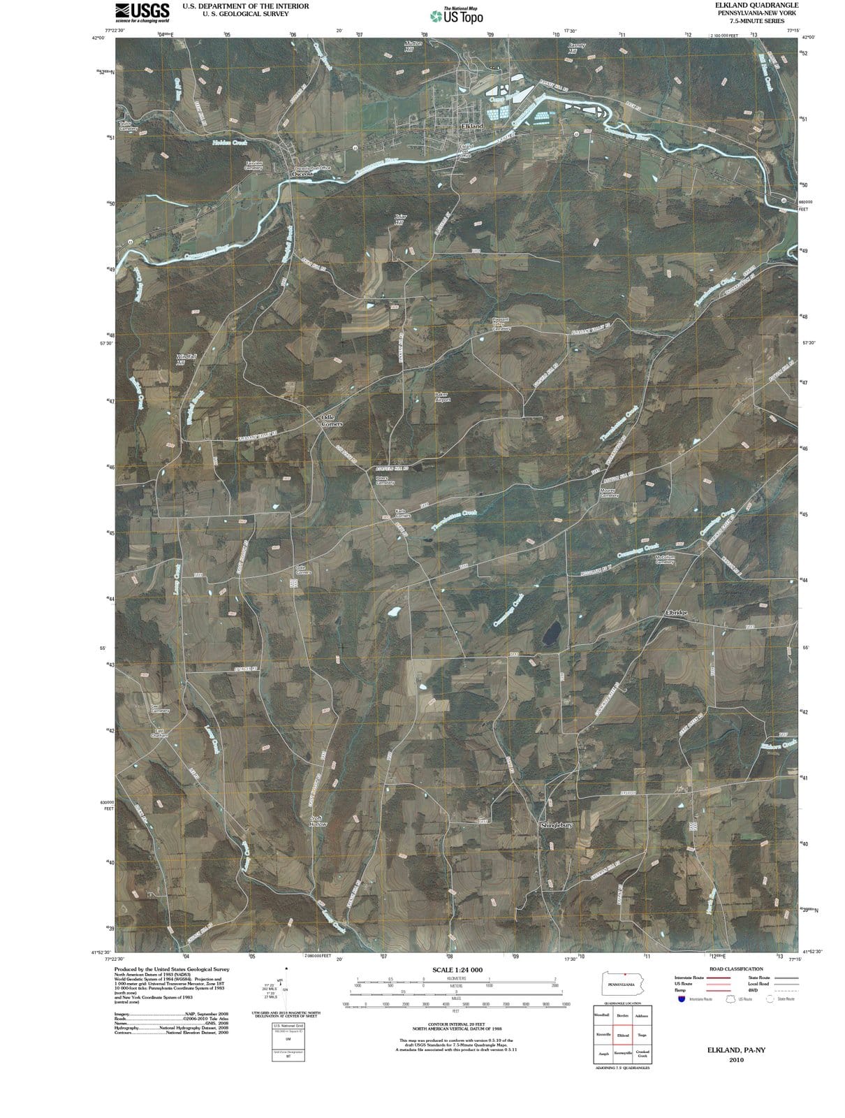 2010 Elkland, PA - Pennsylvania - USGS Topographic Map