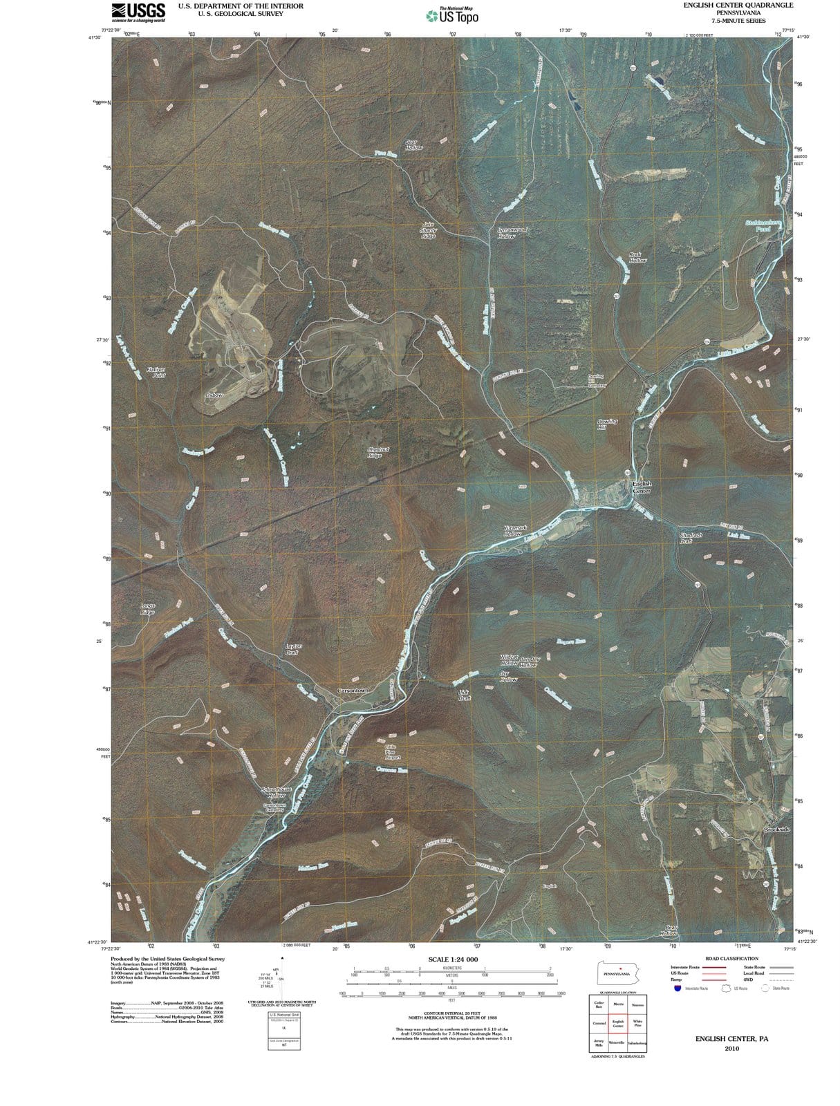 2010 English Center, PA - Pennsylvania - USGS Topographic Map