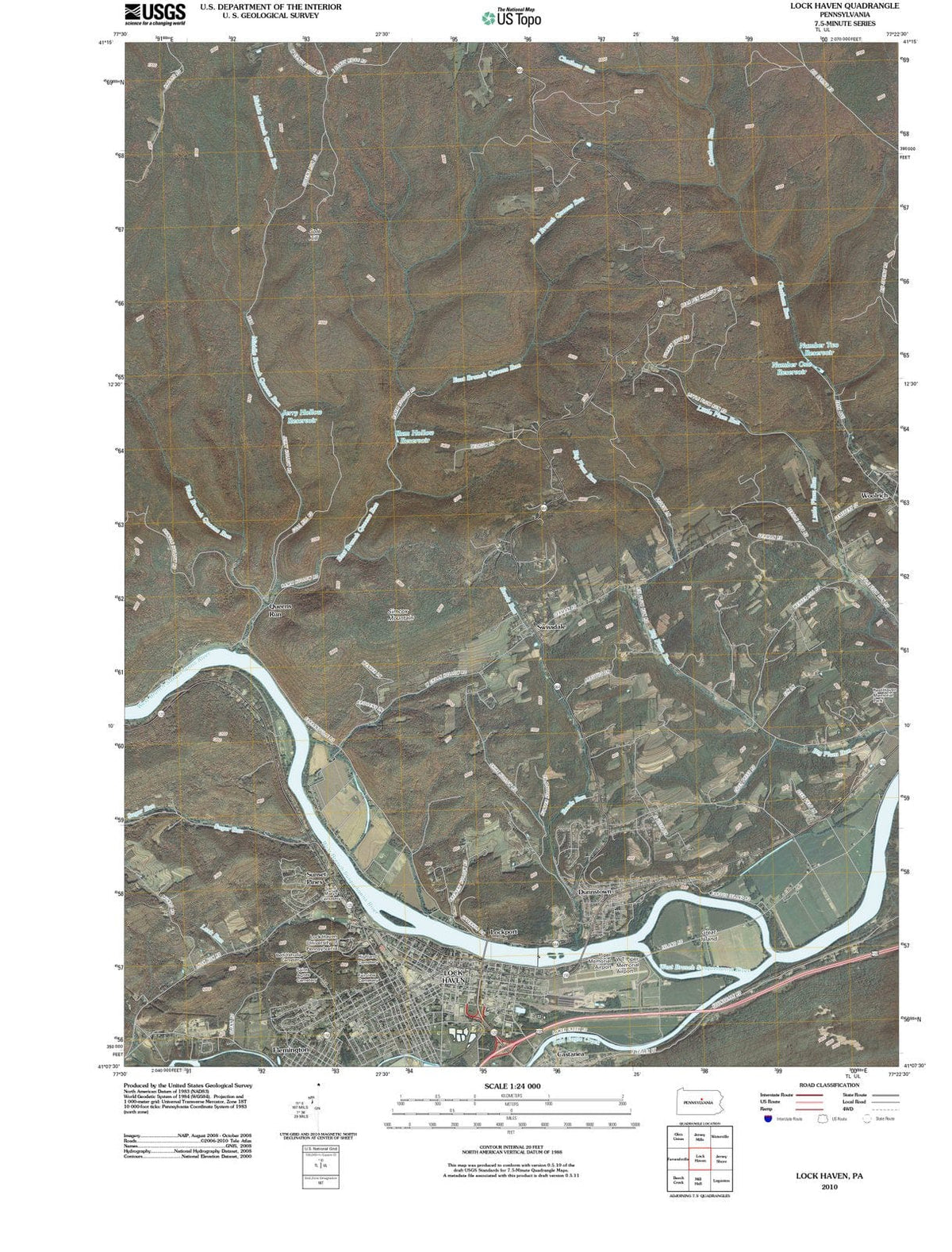 2010 Lock Haven, PA - Pennsylvania - USGS Topographic Map