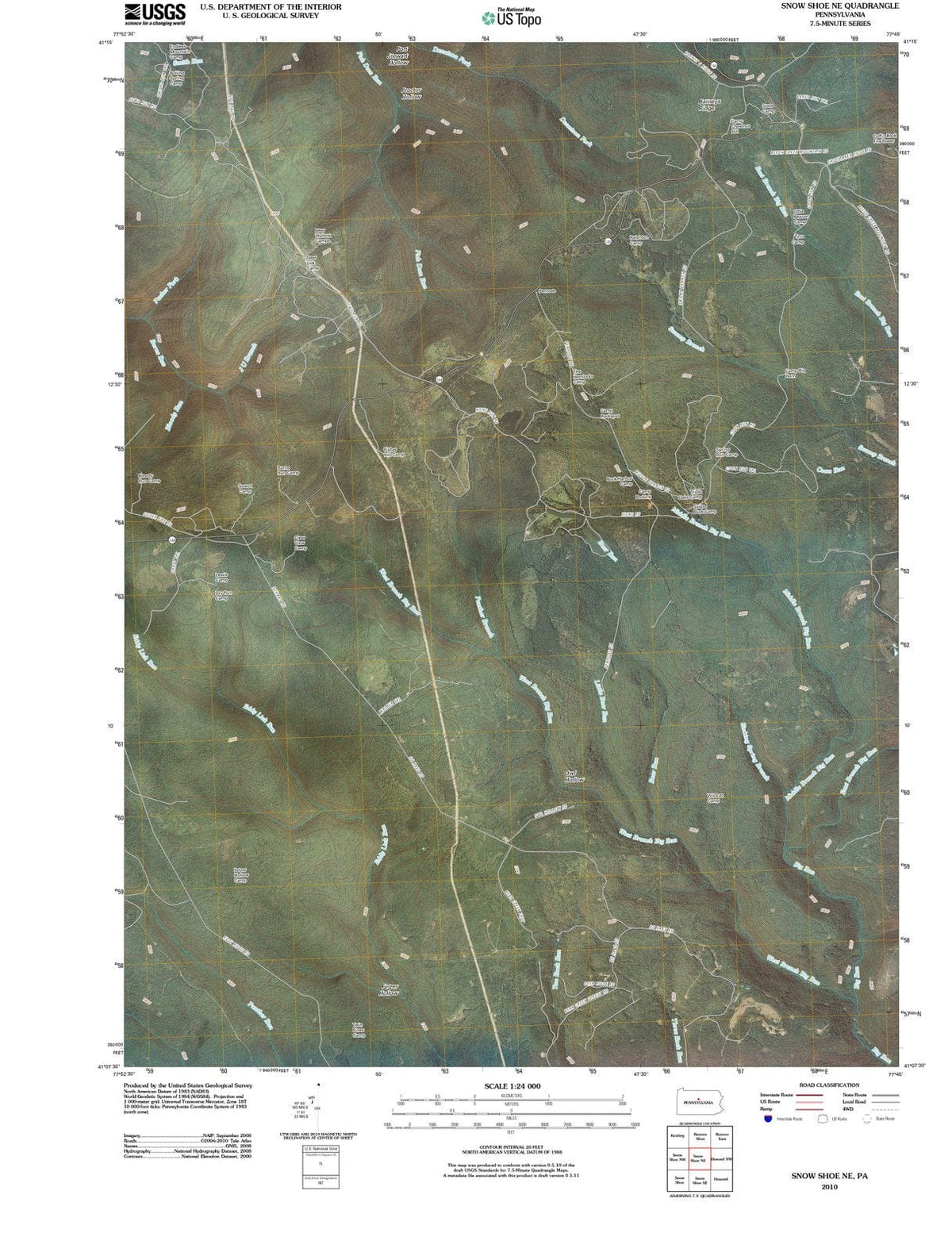 2010 Snow Shoe, PA - Pennsylvania - USGS Topographic Map