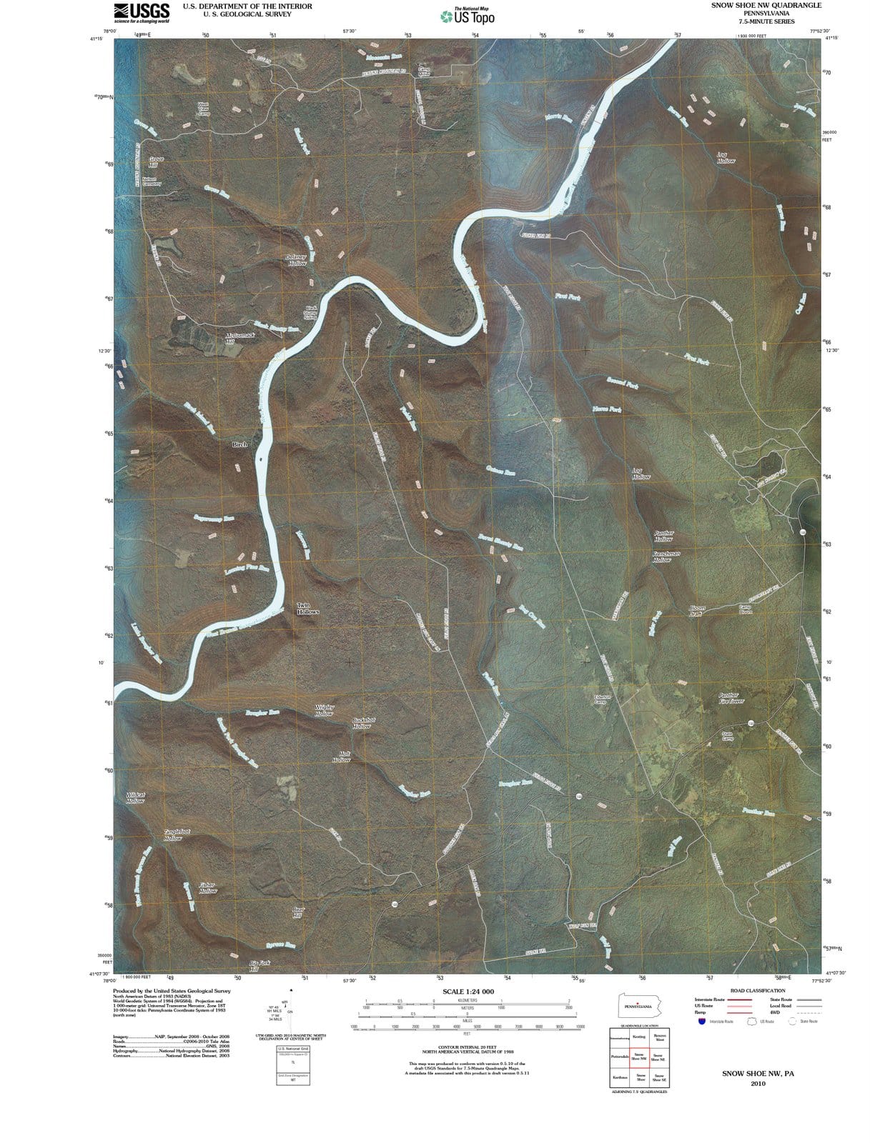 2010 Snow Shoe, PA - Pennsylvania - USGS Topographic Map