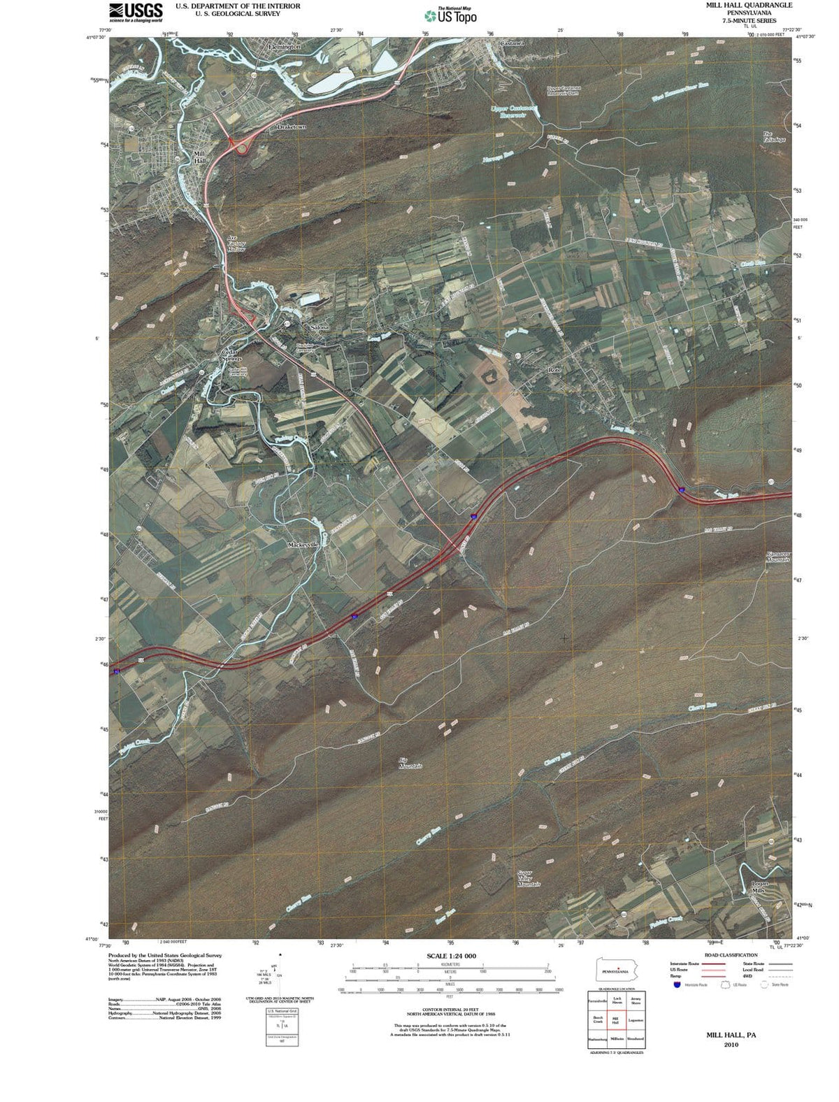 2010 Mill Hall, PA - Pennsylvania - USGS Topographic Map