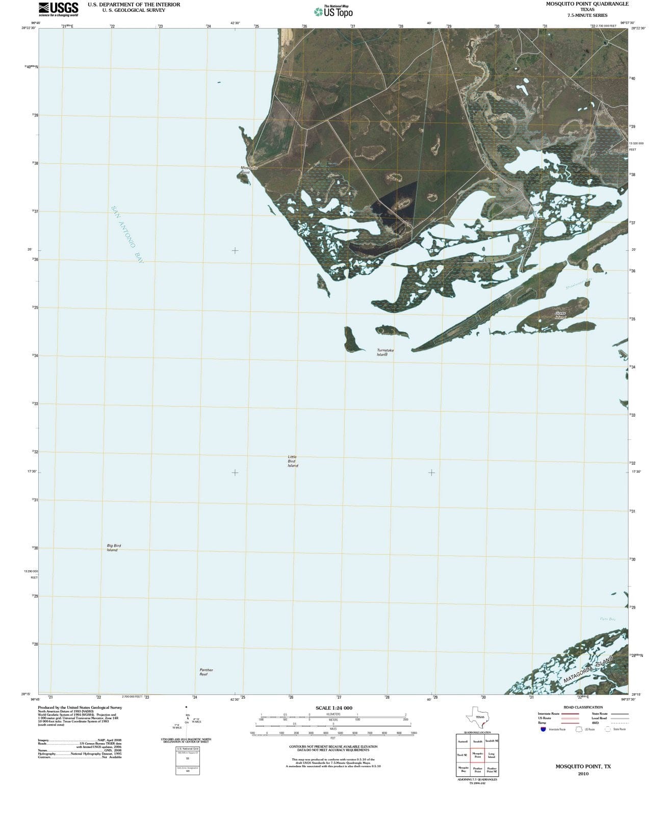 2010 Mosquito Point, TX - Texas - USGS Topographic Map