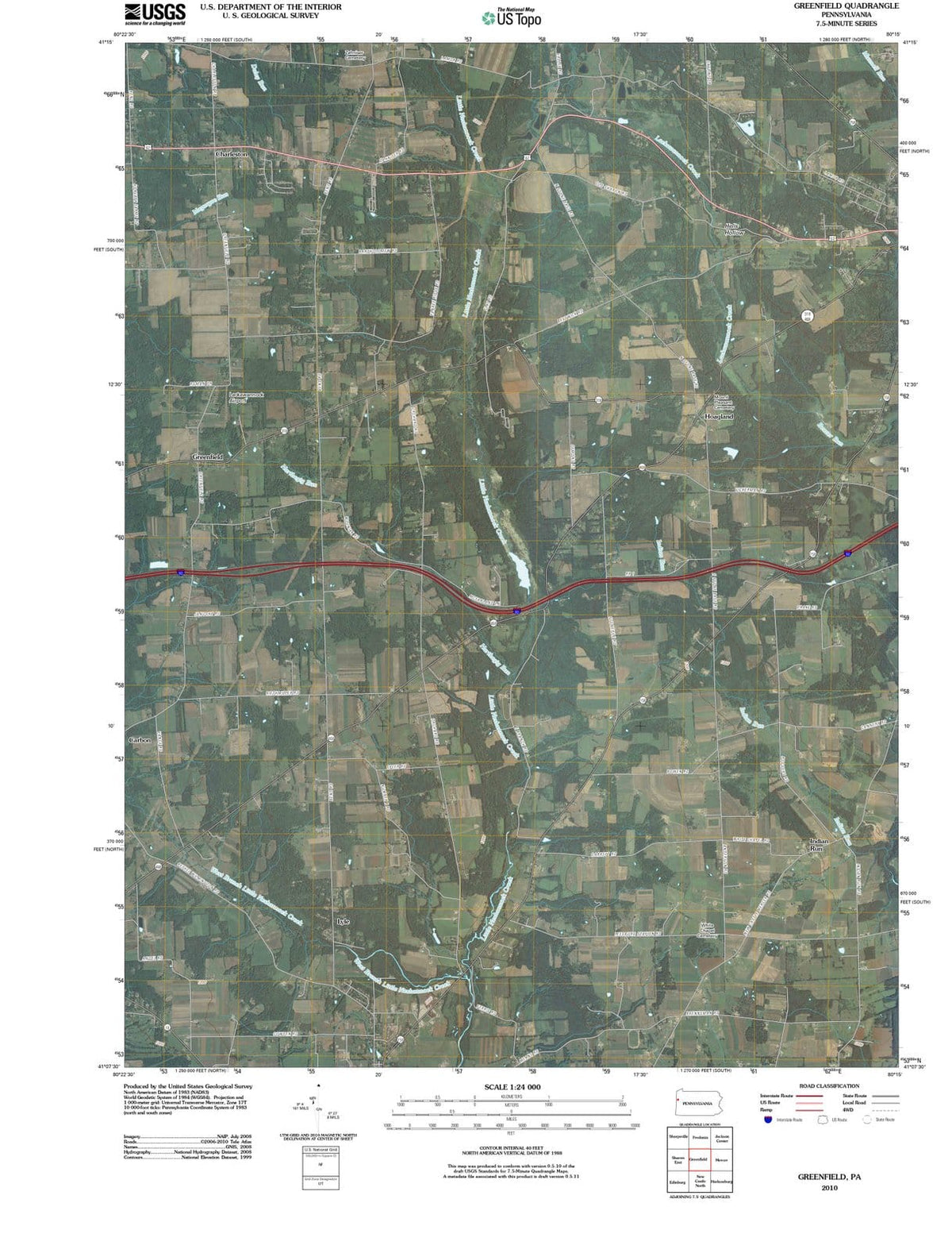 2010 Greenfield, PA - Pennsylvania - USGS Topographic Map