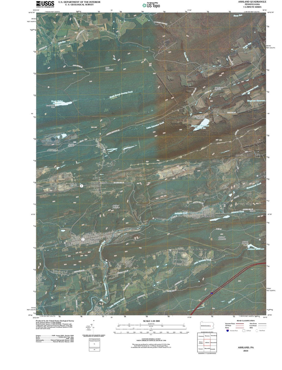2010 Ashland, PA - Pennsylvania - USGS Topographic Map