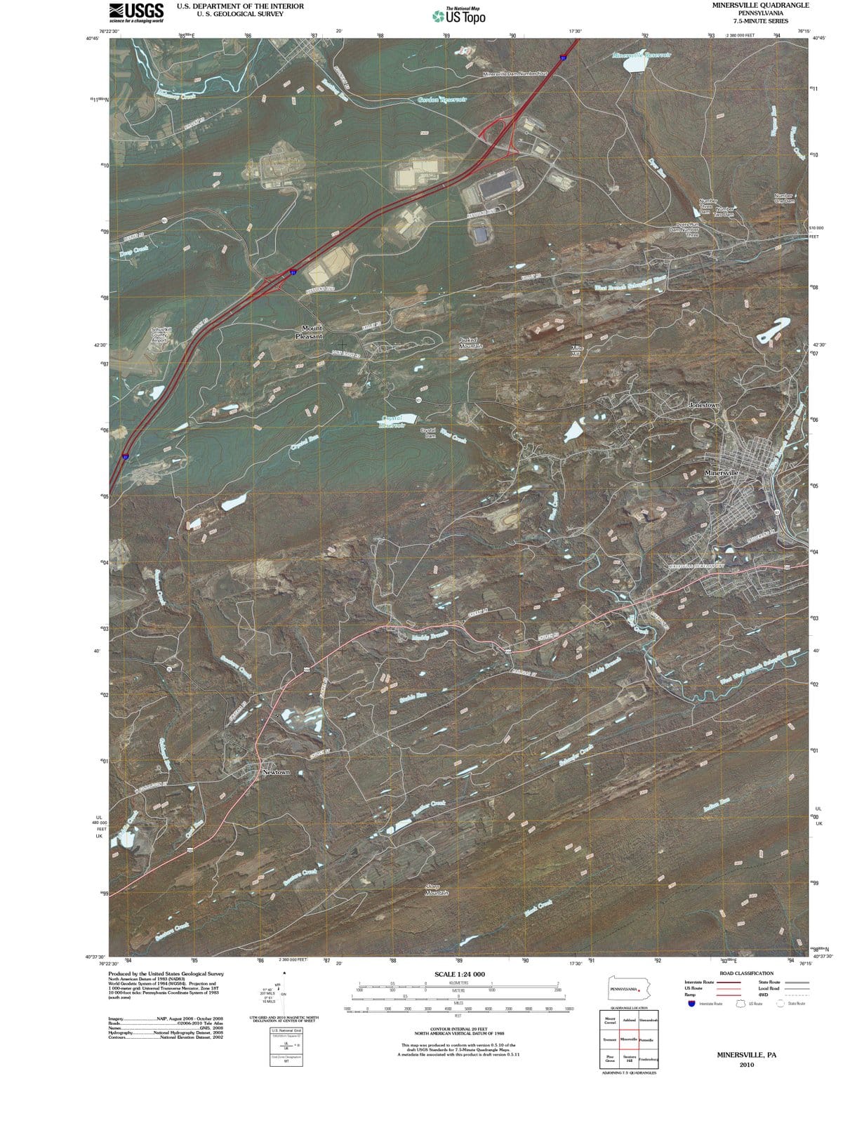 2010 Minersville, PA - Pennsylvania - USGS Topographic Map