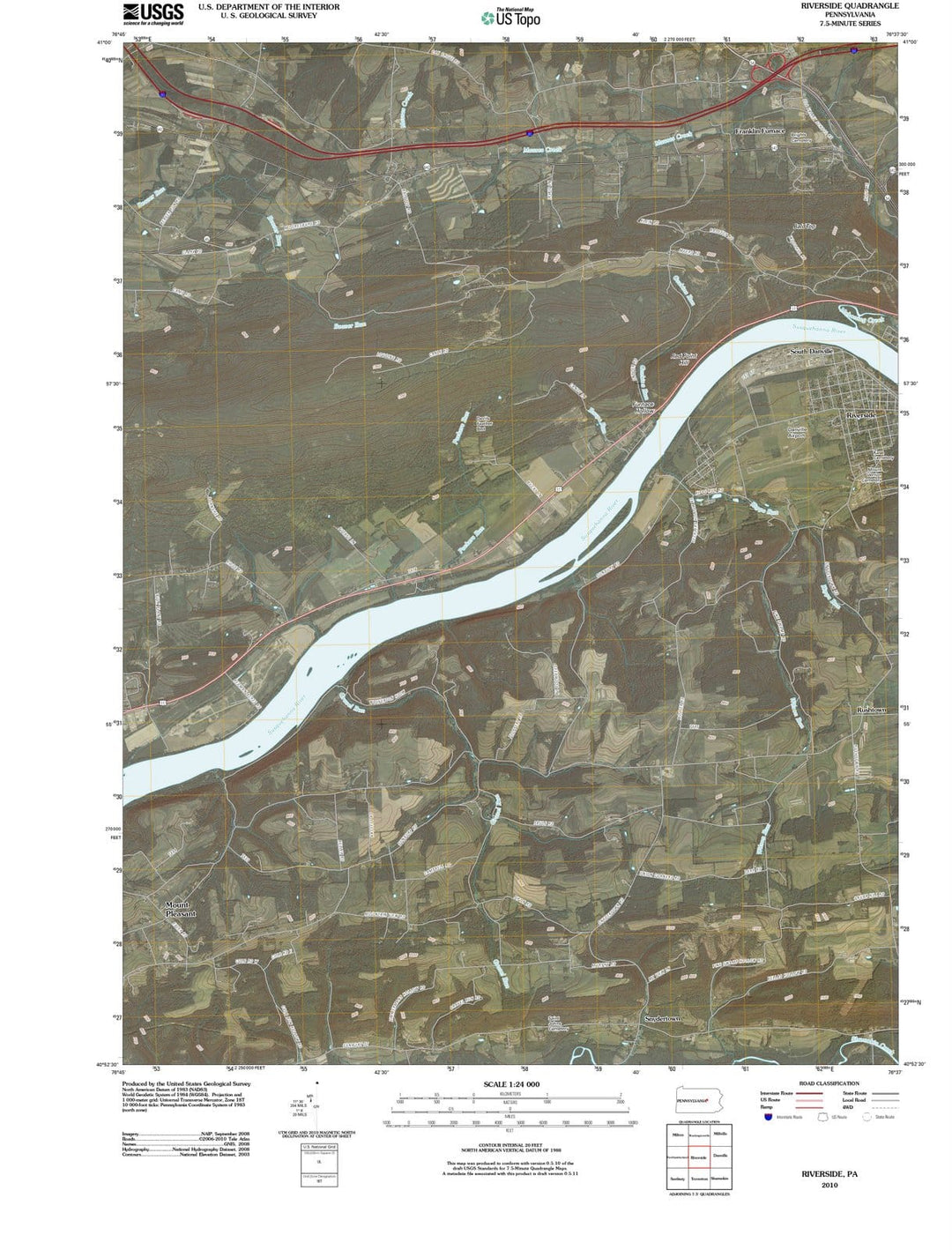 2010 Riverside, PA - Pennsylvania - USGS Topographic Map