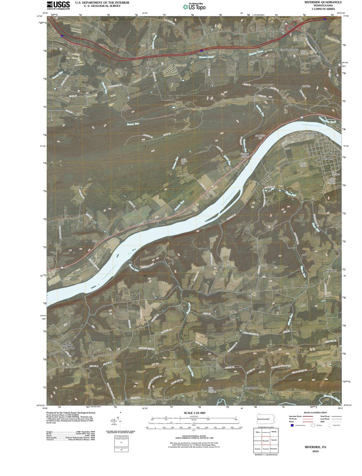 2010 Riverside, PA - Pennsylvania - USGS Topographic Map