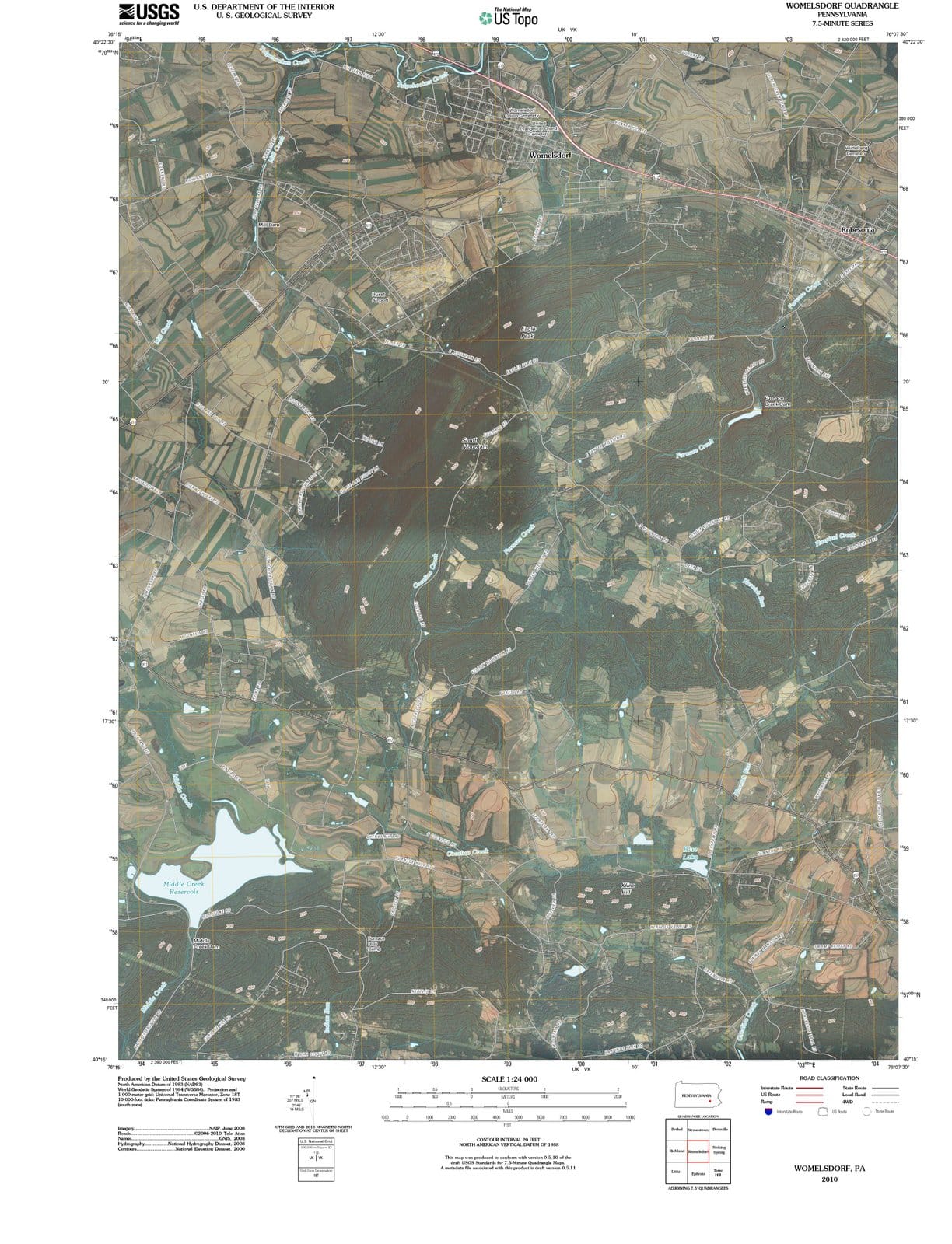 2010 Womelsdorf, PA - Pennsylvania - USGS Topographic Map
