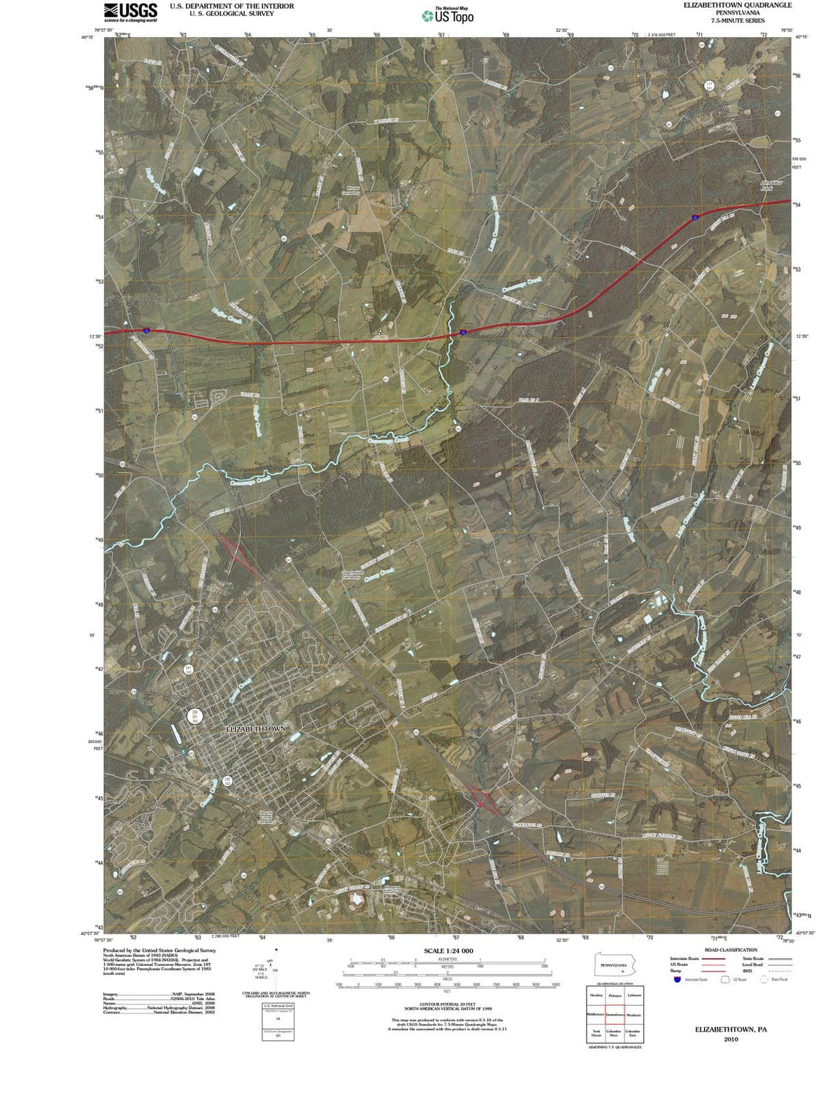 2010 Elizabethtown, PA - Pennsylvania - USGS Topographic Map