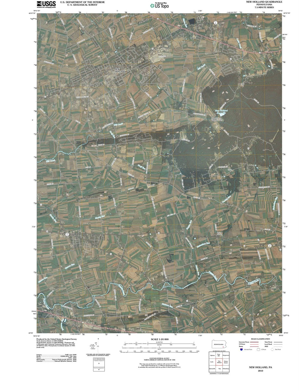 2010 New Holland, PA - Pennsylvania - USGS Topographic Map