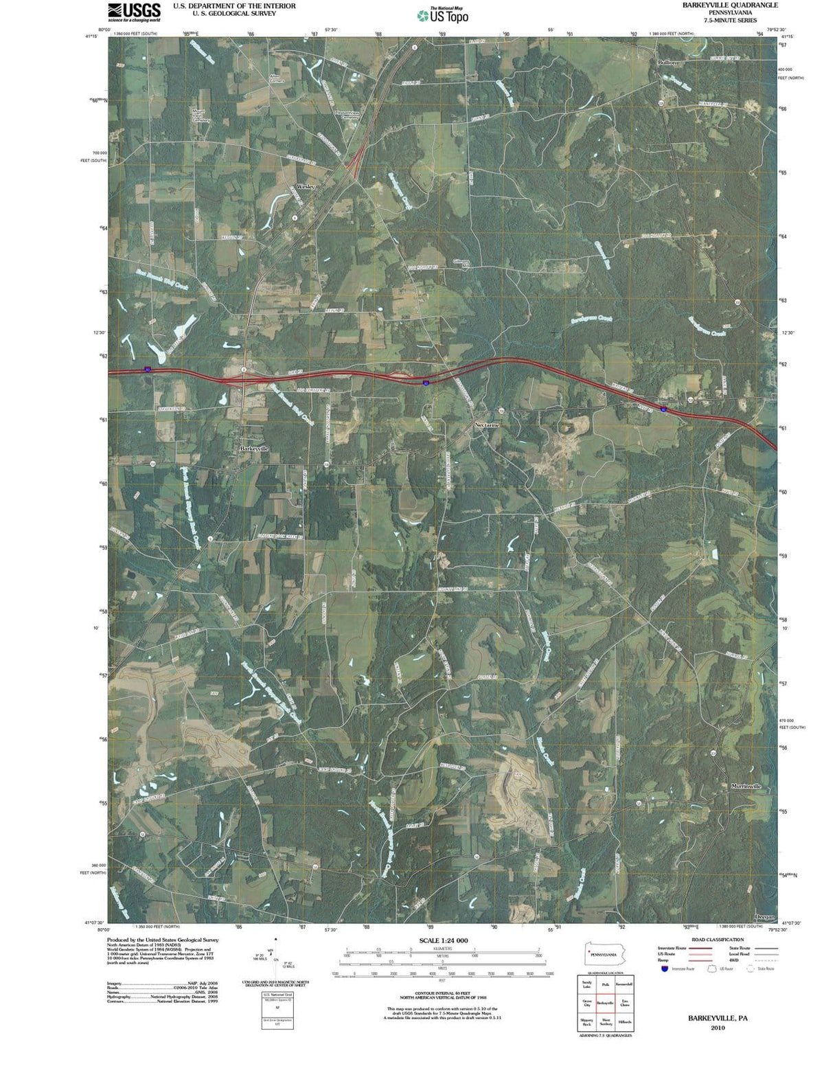 2010 Barkeyville, PA - Pennsylvania - USGS Topographic Map