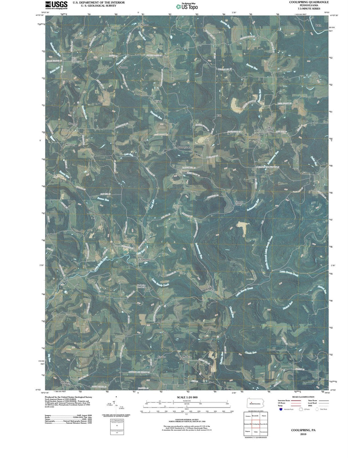 2010 Coolspring, PA - Pennsylvania - USGS Topographic Map