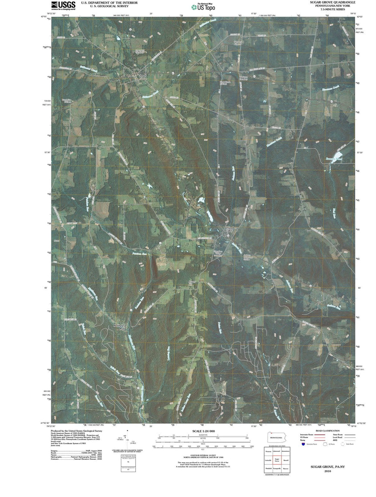 2010 Sugar Grove, PA - Pennsylvania - USGS Topographic Map