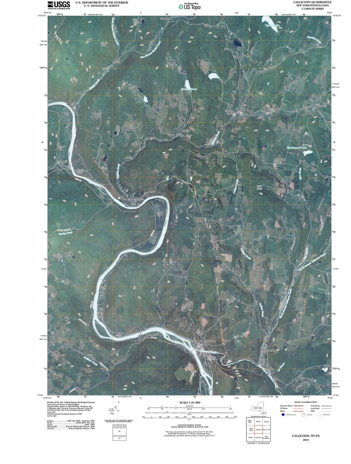 2010 Callicoon, NY - New York - USGS Topographic Map