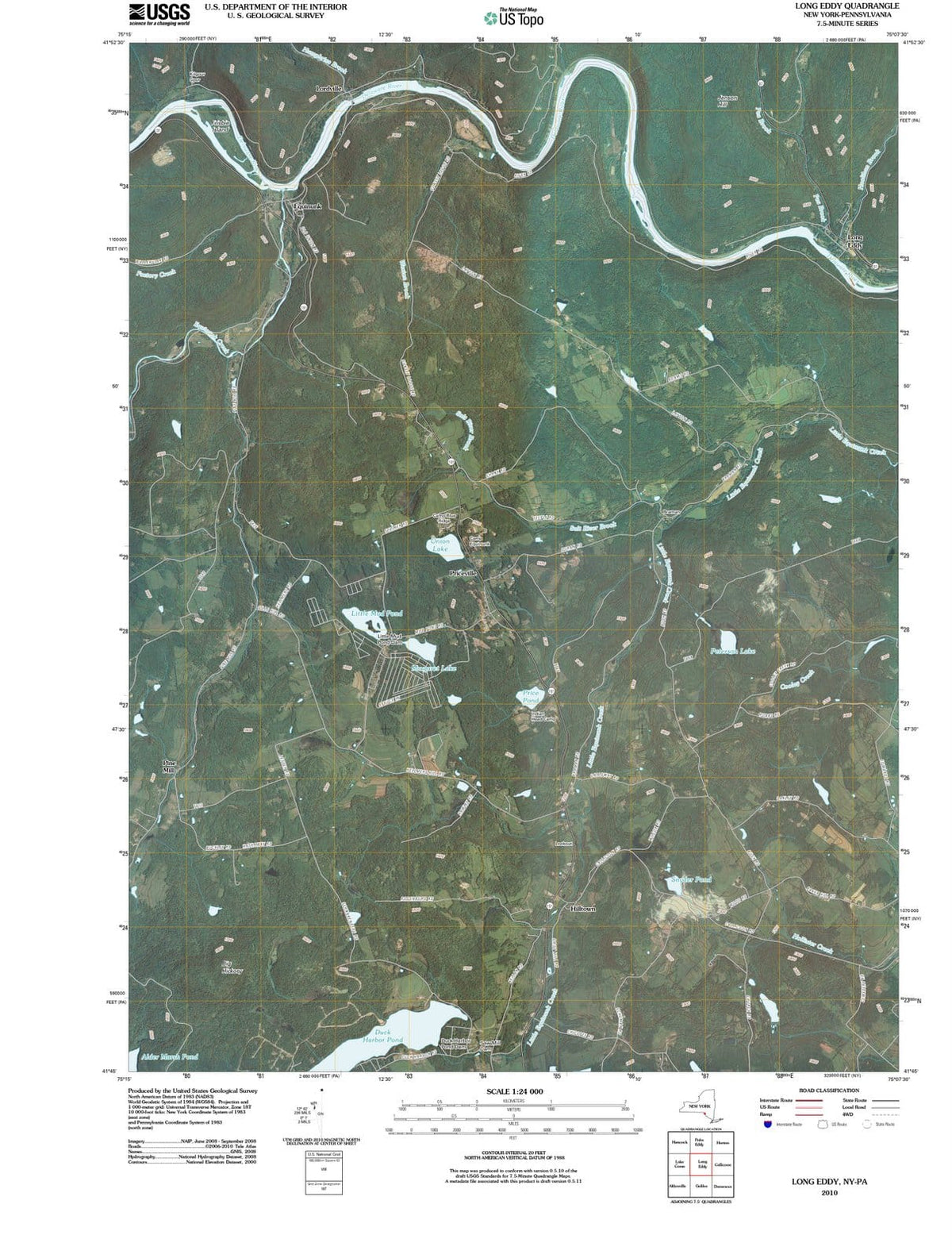 2010 Long Eddy, NY - New York - USGS Topographic Map