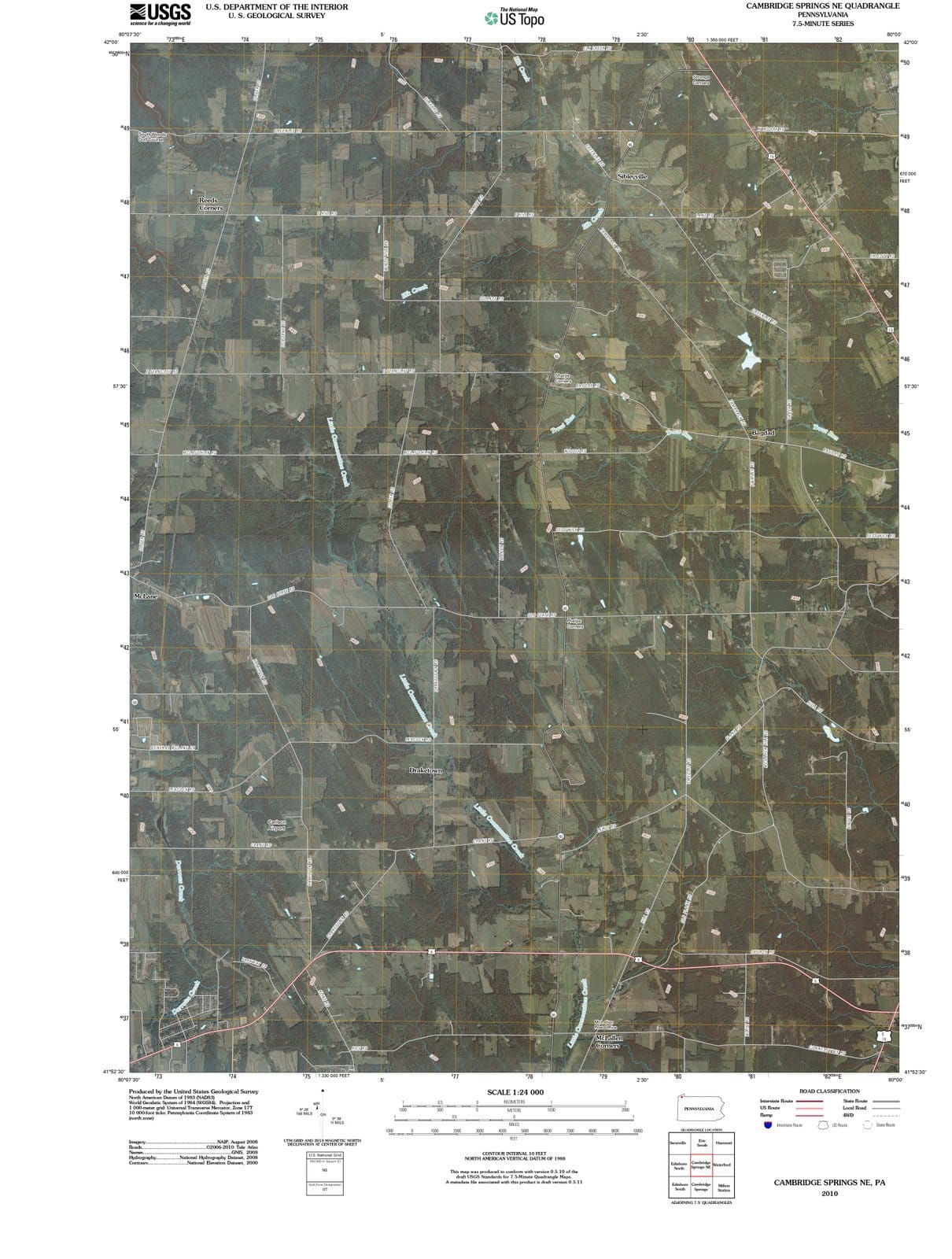 2010 Cambridge Springs, PA - Pennsylvania - USGS Topographic Map