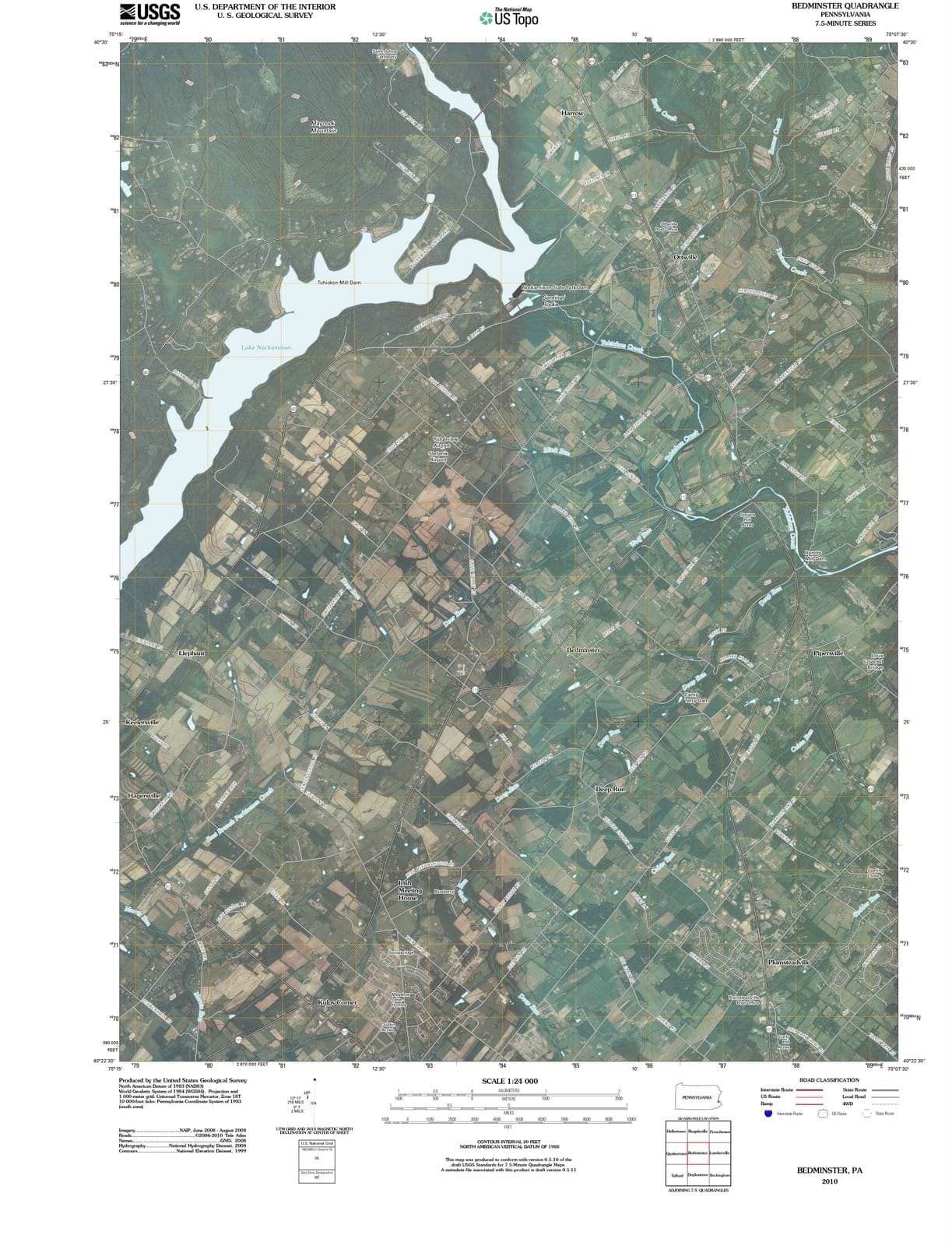 2010 Bedminster, PA - Pennsylvania - USGS Topographic Map