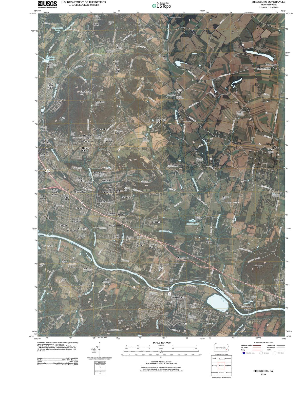 2010 Birdsboro, PA - Pennsylvania - USGS Topographic Map