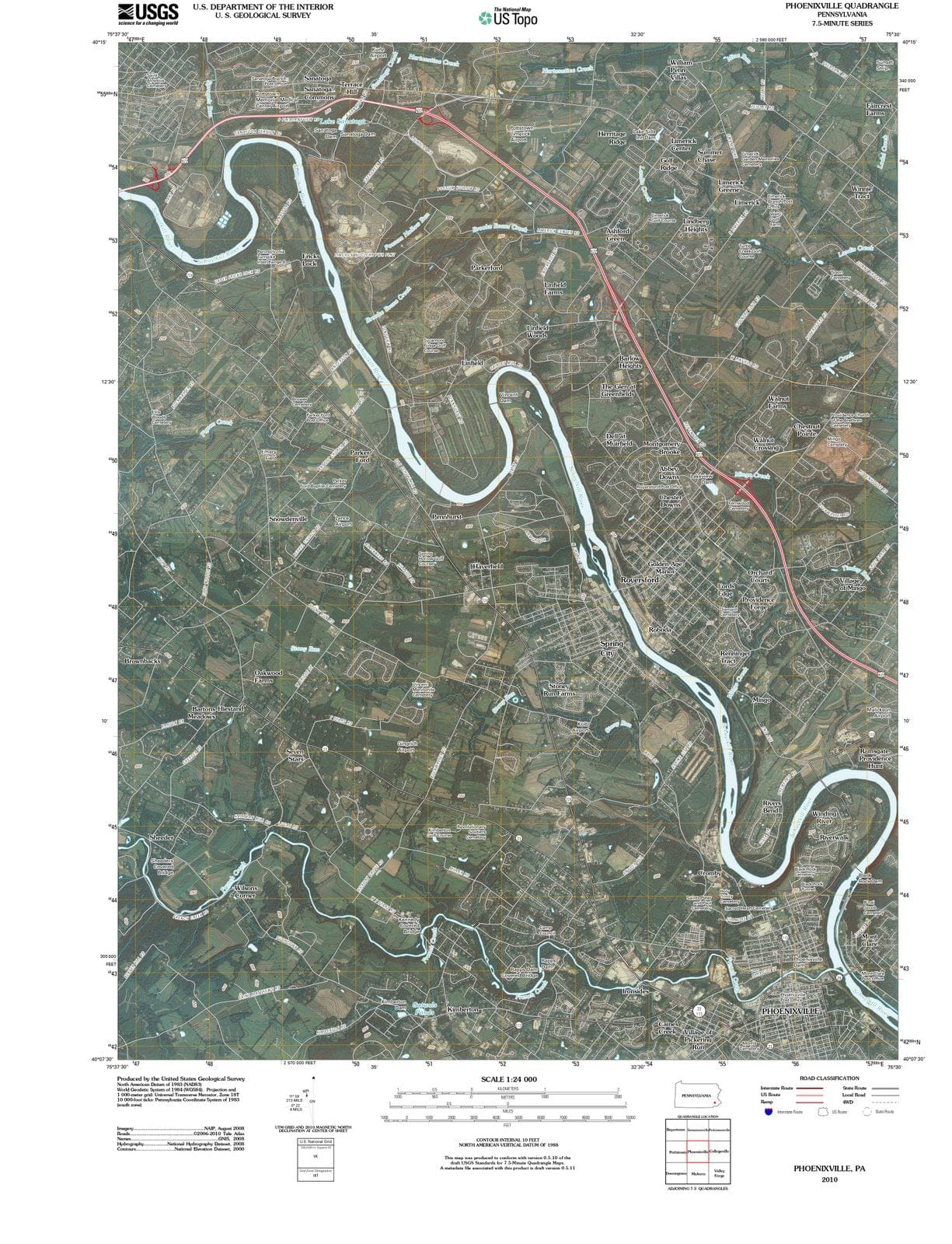 2010 Phoenixville, PA - Pennsylvania - USGS Topographic Map