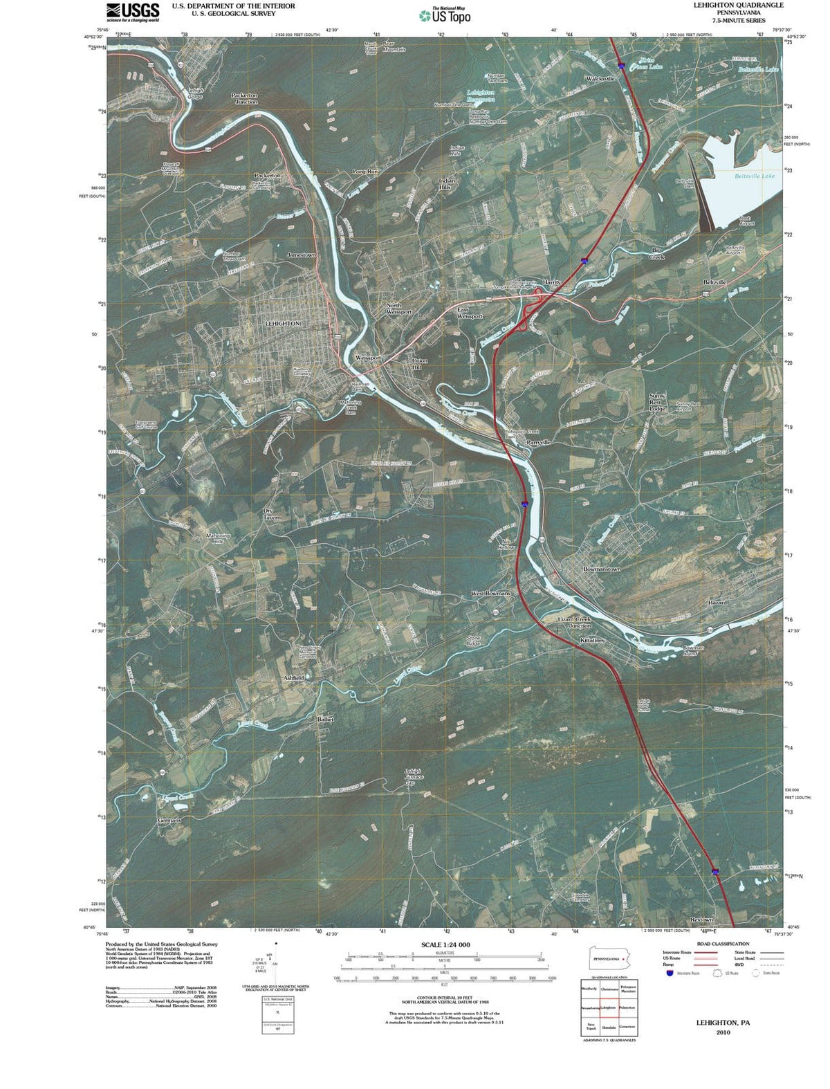 2010 Lehighton, PA - Pennsylvania - USGS Topographic Map