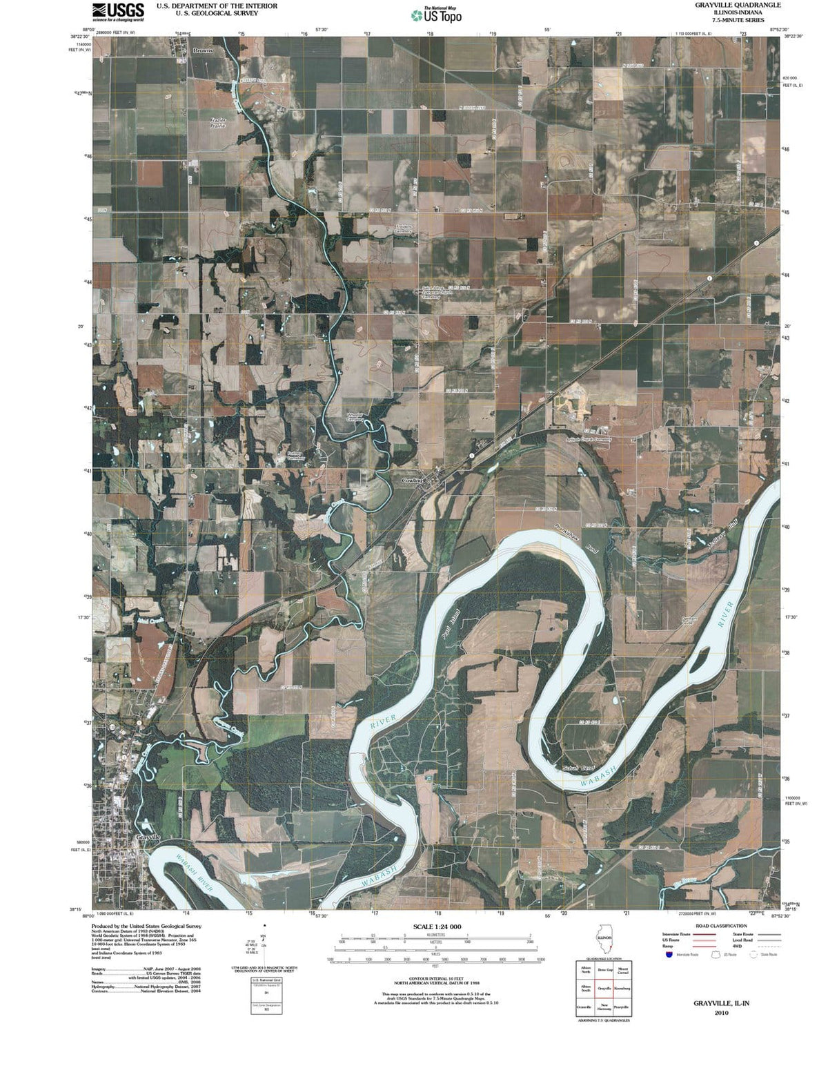 2010 Grayville, IL - Illinois - USGS Topographic Map